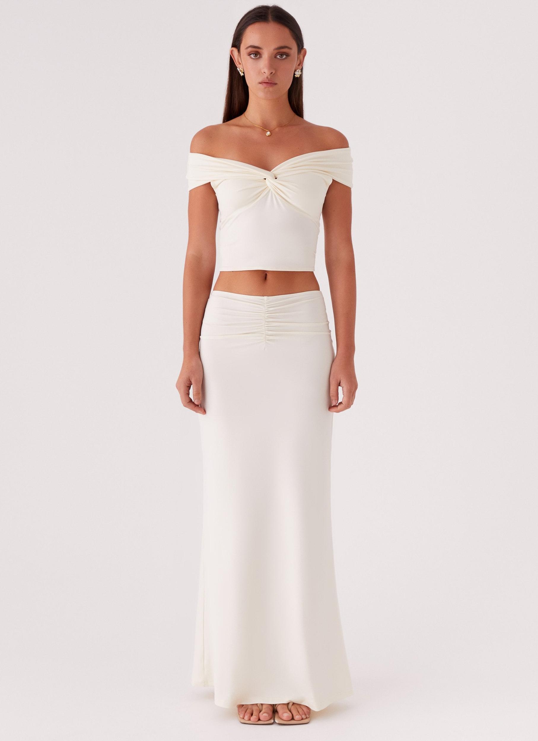 Trixie Twist Off Shoulder Top - Ivory Product Image