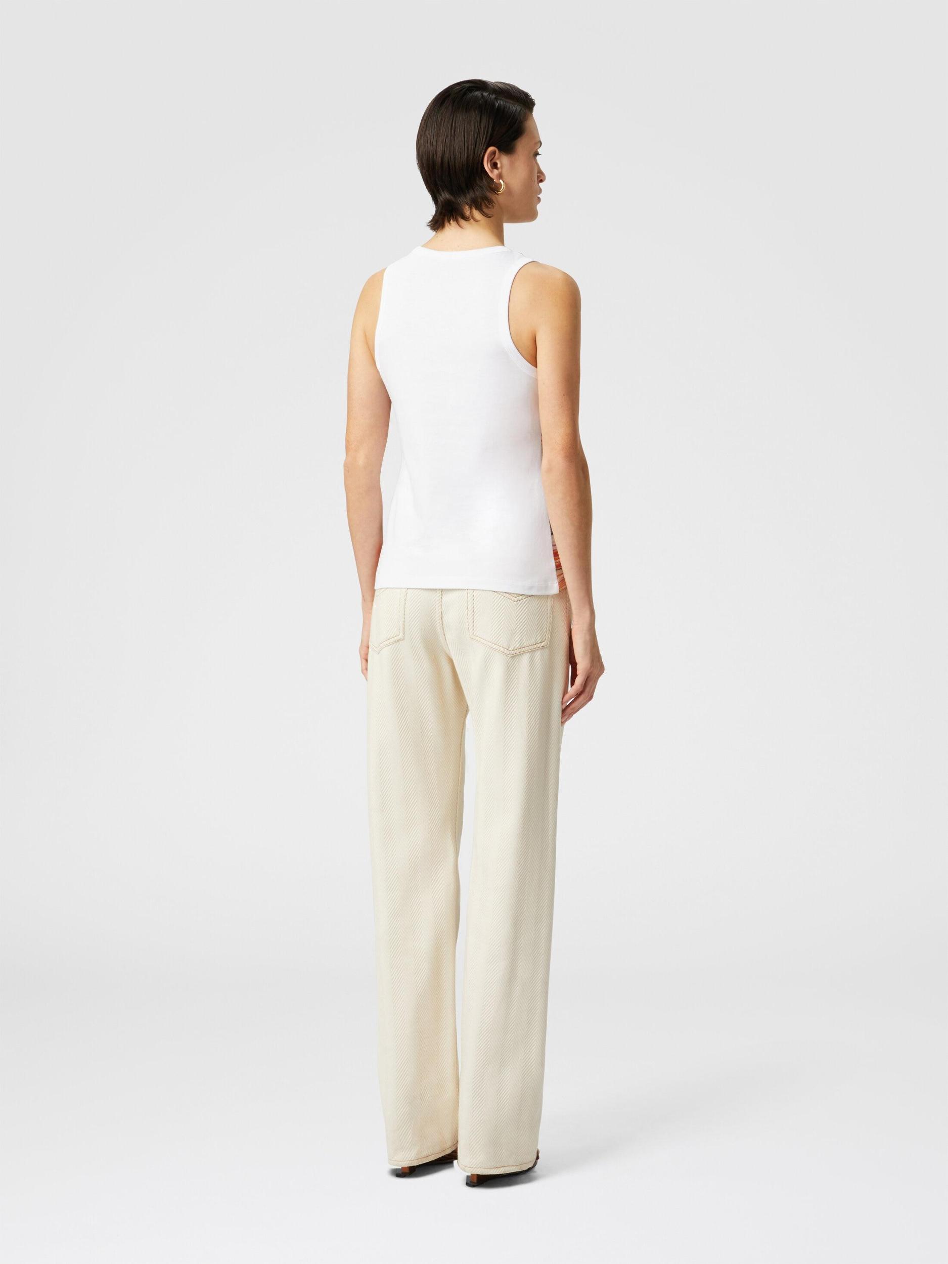 Tank top with knitted insert in greek lamé motif Product Image
