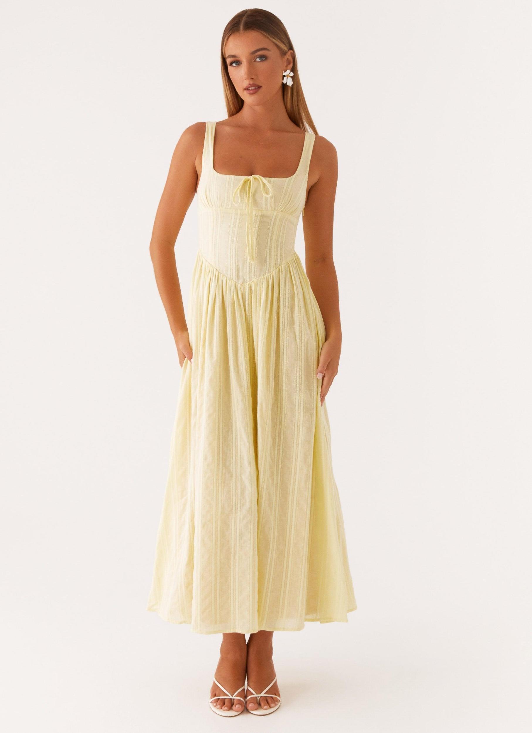 Pascuelle Midi Dress - Yellow Product Image