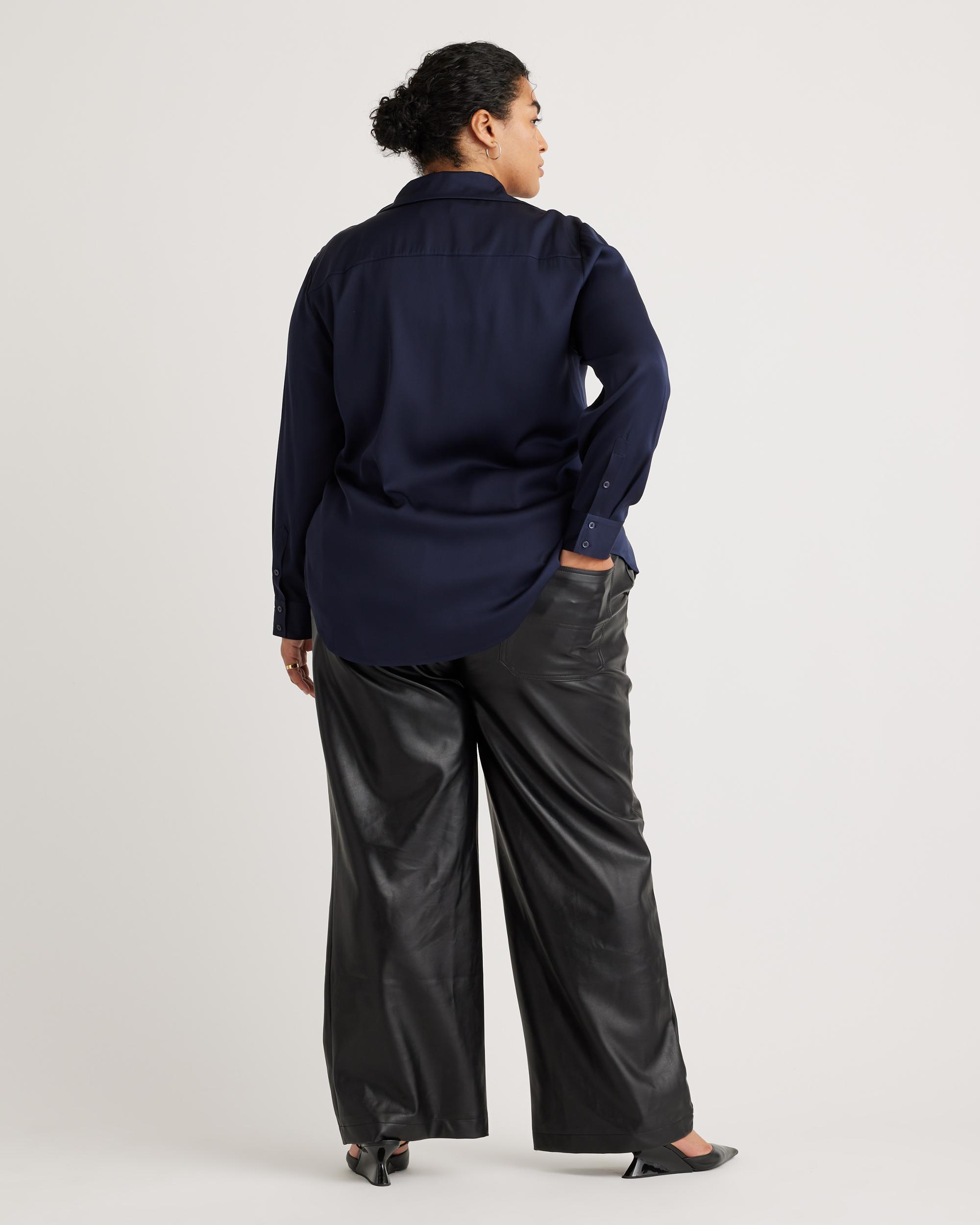 Quince | Women's Washable Stretch Silk Notch Collar Blouse Product Image