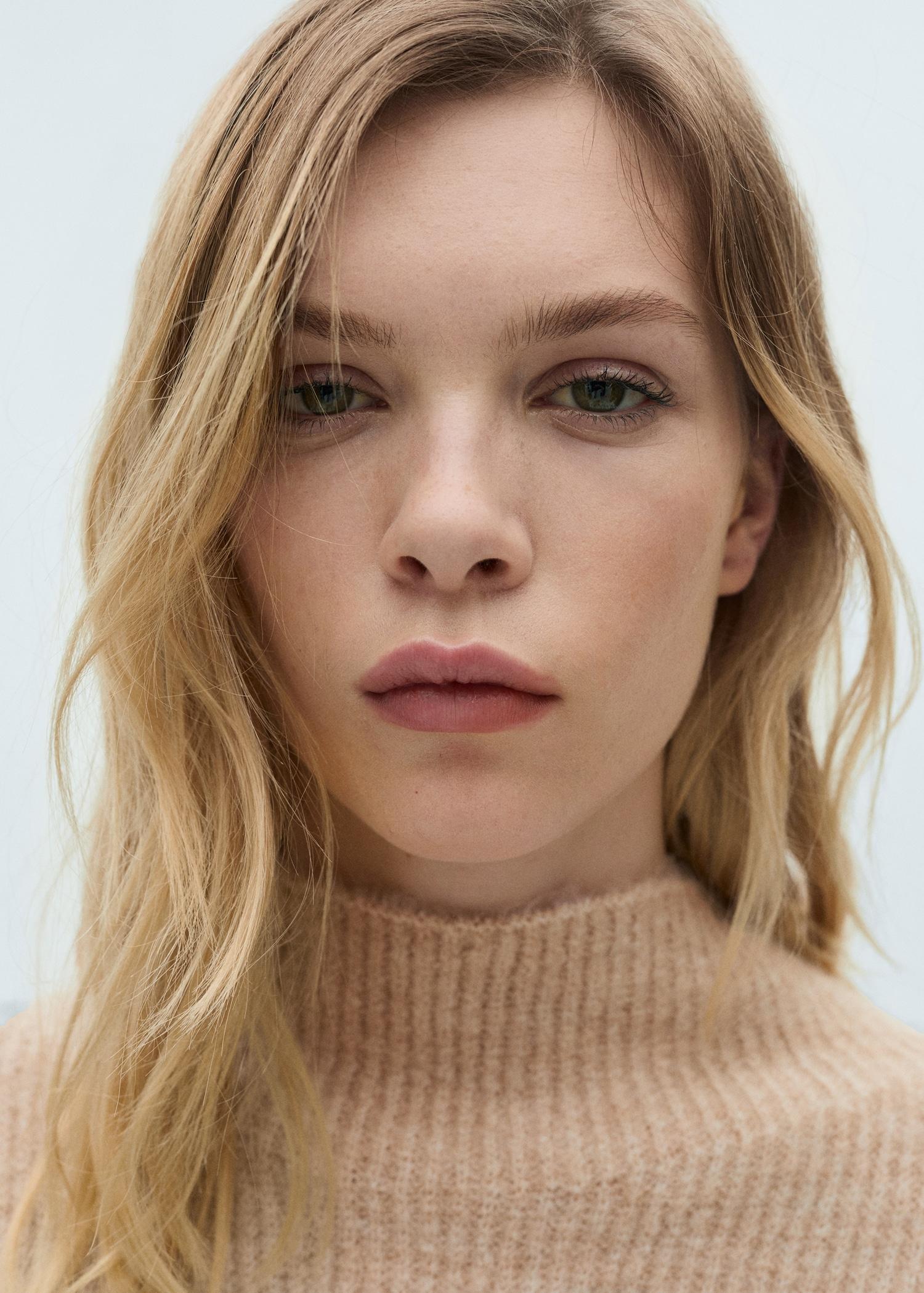 Striped sweater with perkins neck - Women | MANGO USA Product Image