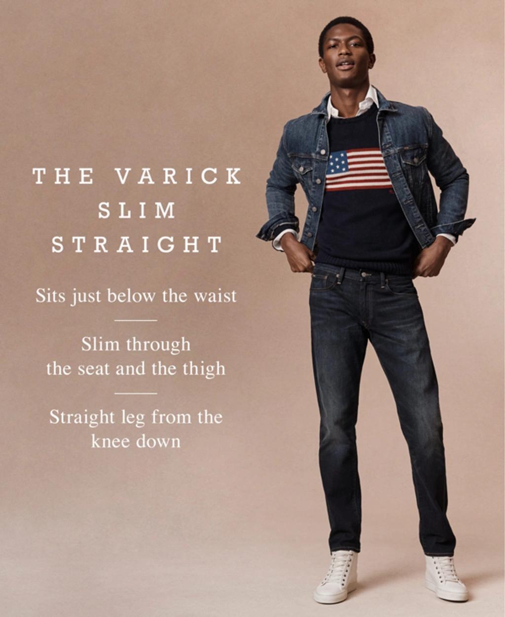 POLO RALPH LAUREN Men's Varick Slim Straight Jeans In Brown Product Image