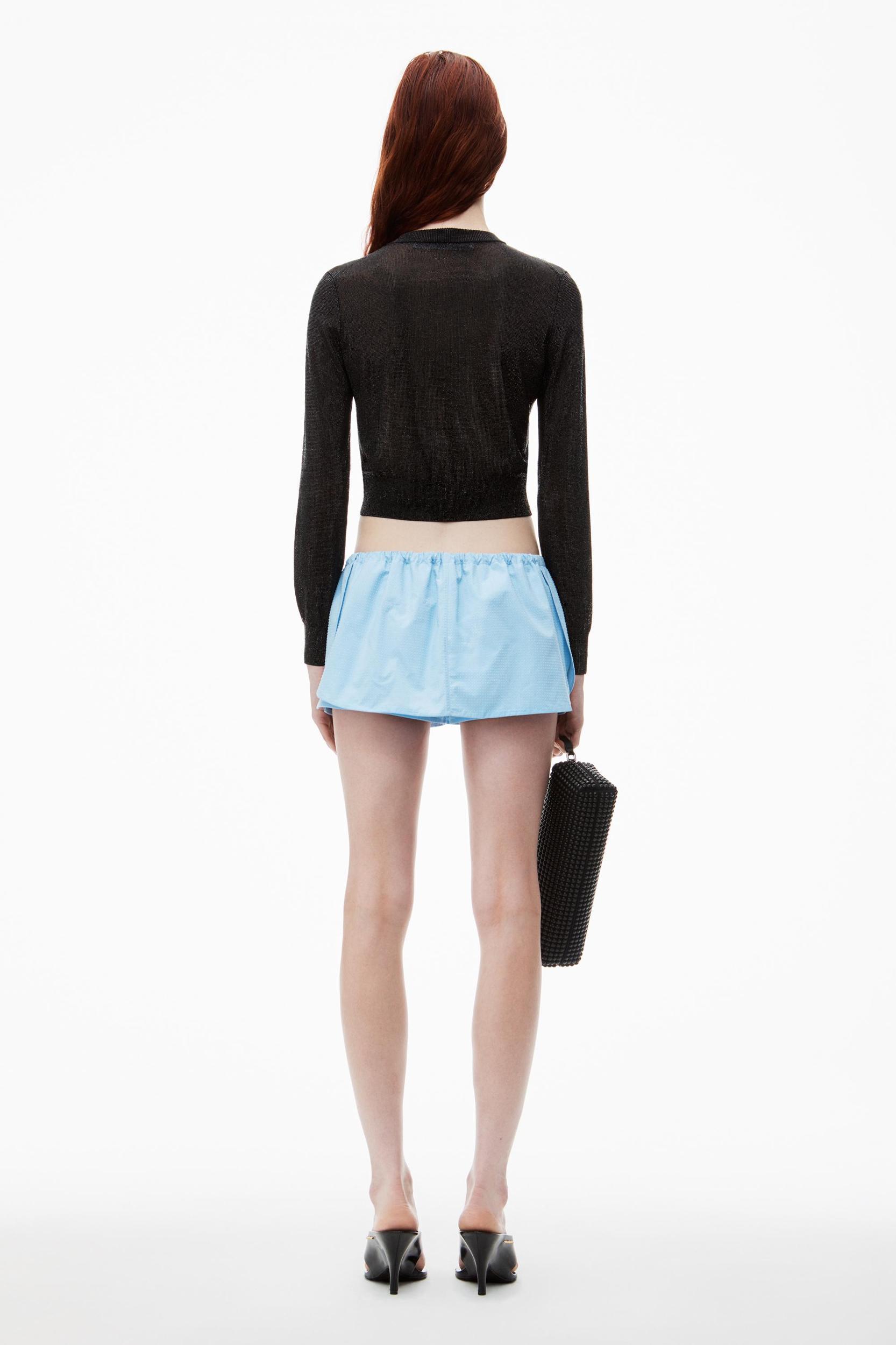 Cropped Cardigan In Clear Bead Hotfix Product Image
