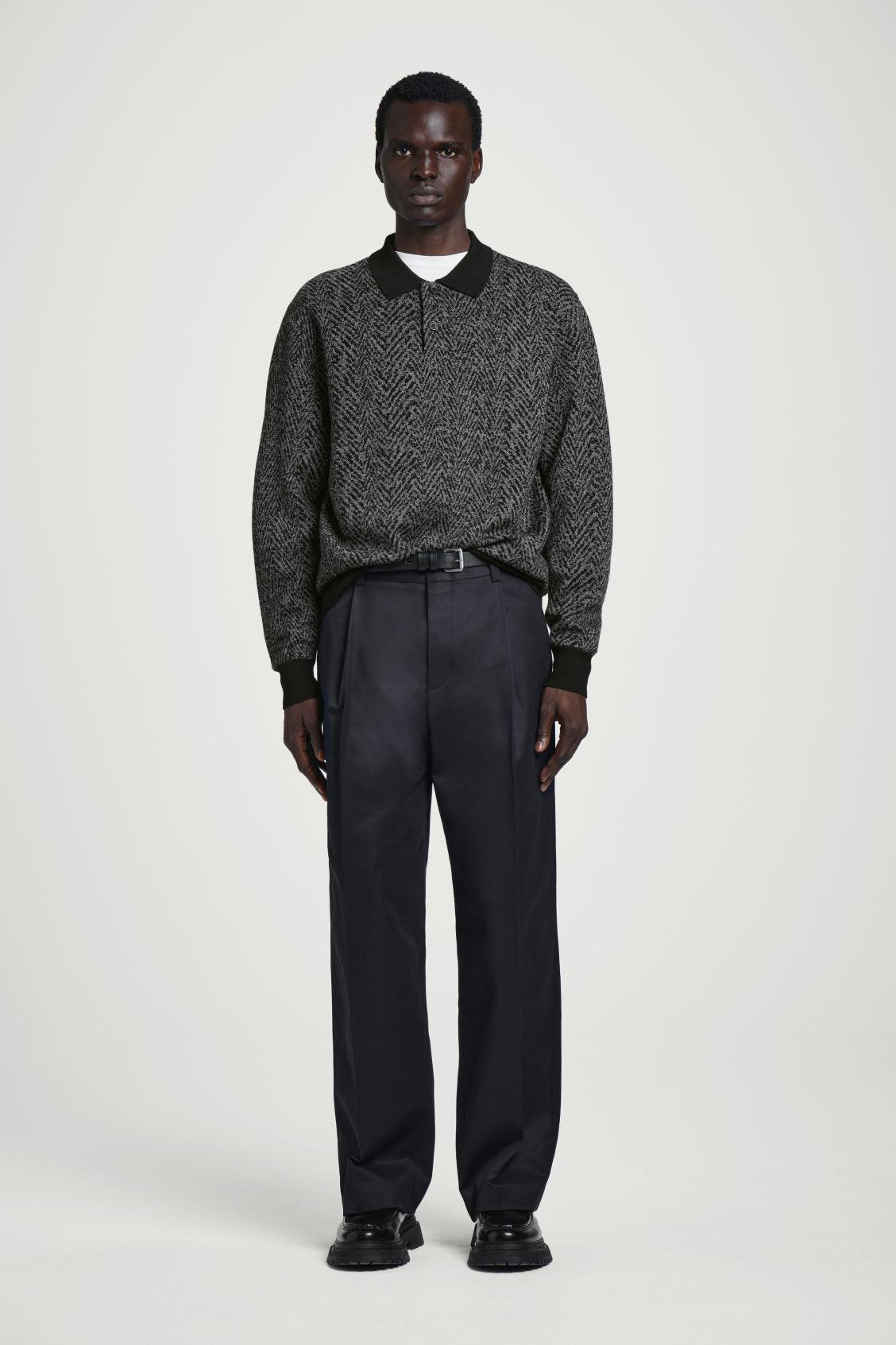 HERRINGBONE WOOL POLO SHIRT Product Image