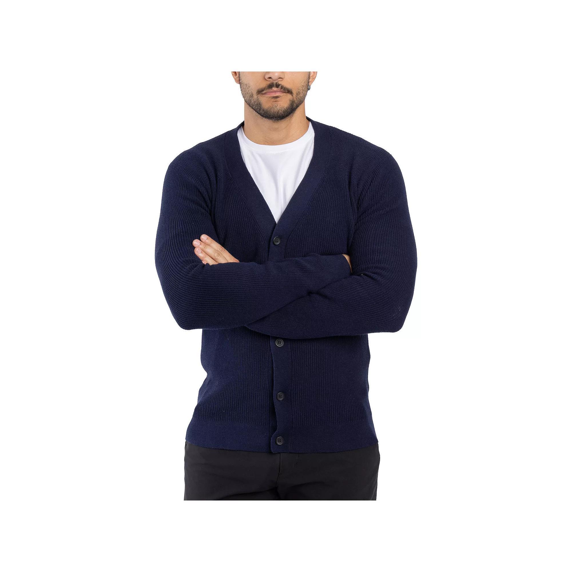 Men's Xray Basic Cardigan Sweater, Size: 3XL, Blue Product Image