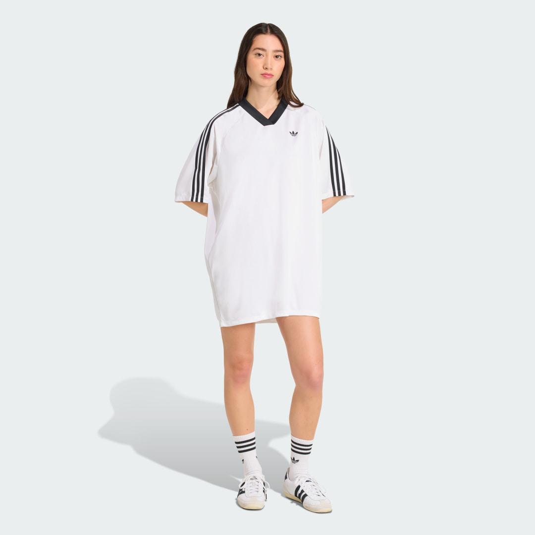 adidas Adicolor Soccer Jacquard Oversize Dress White S Womens Product Image