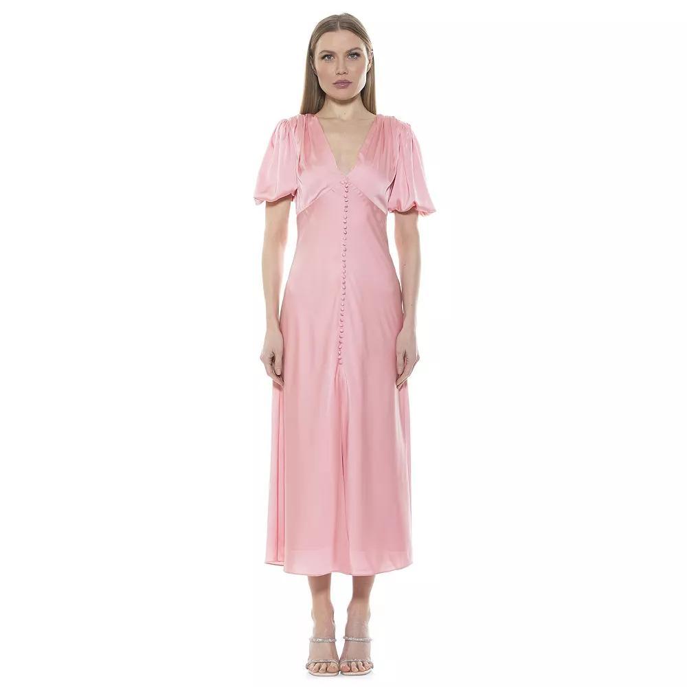 Women's ALEXIA ADMOR Lorelei Bubble Sleeve Midi Dress, Size: 8, Halogen Blue Product Image