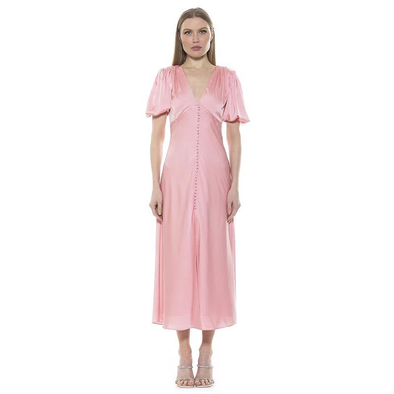 Women's ALEXIA ADMOR Lorelei Bubble Sleeve Midi Dress, Size: 8, Halogen Blue Product Image