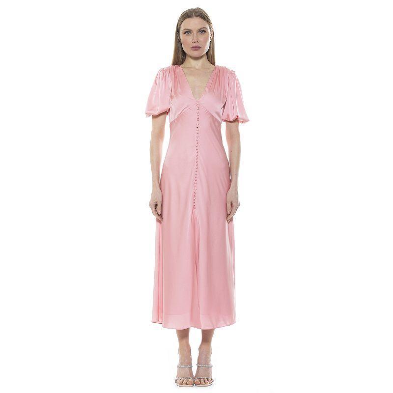 Women's ALEXIA ADMOR Lorelei Bubble Sleeve Midi Dress, Size: 8, Halogen Blue Product Image