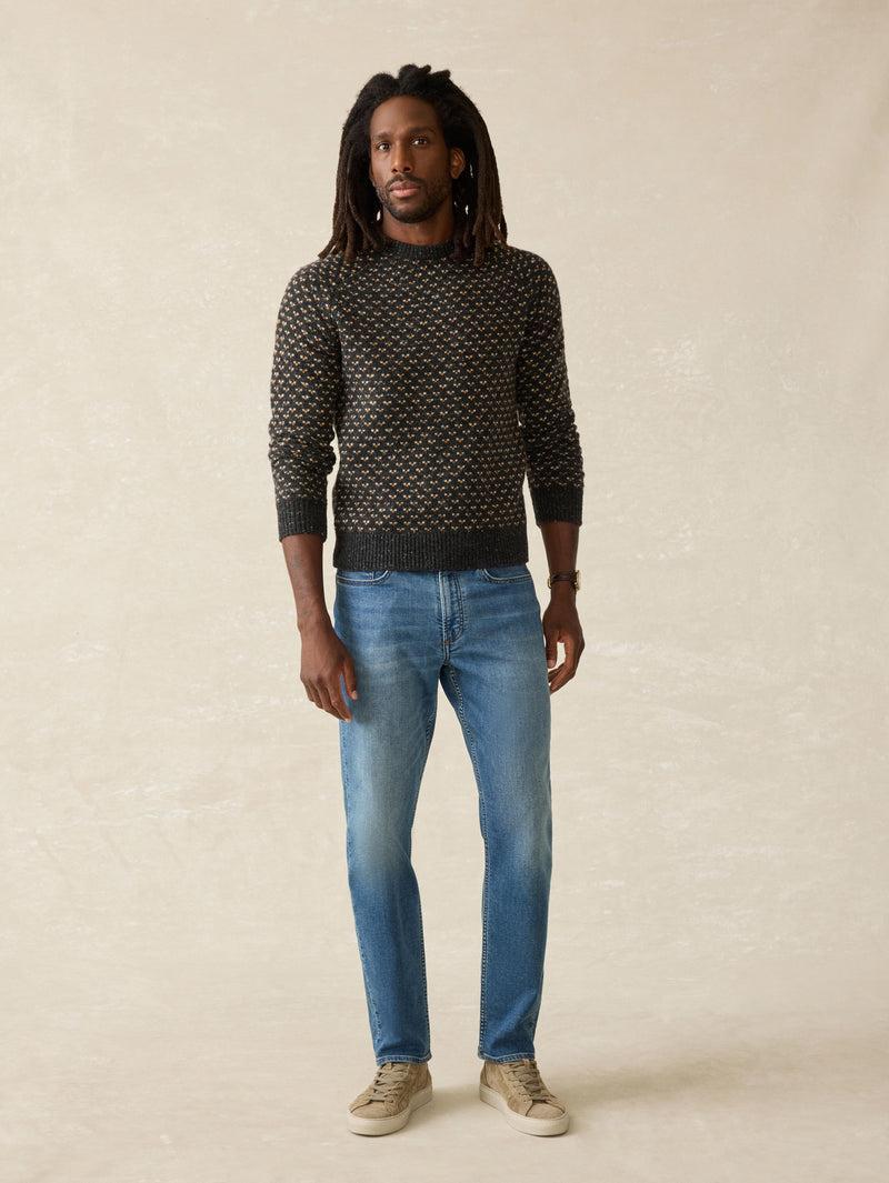 Donegal Crew Sweater - Charcoal Birdseye Marl Product Image