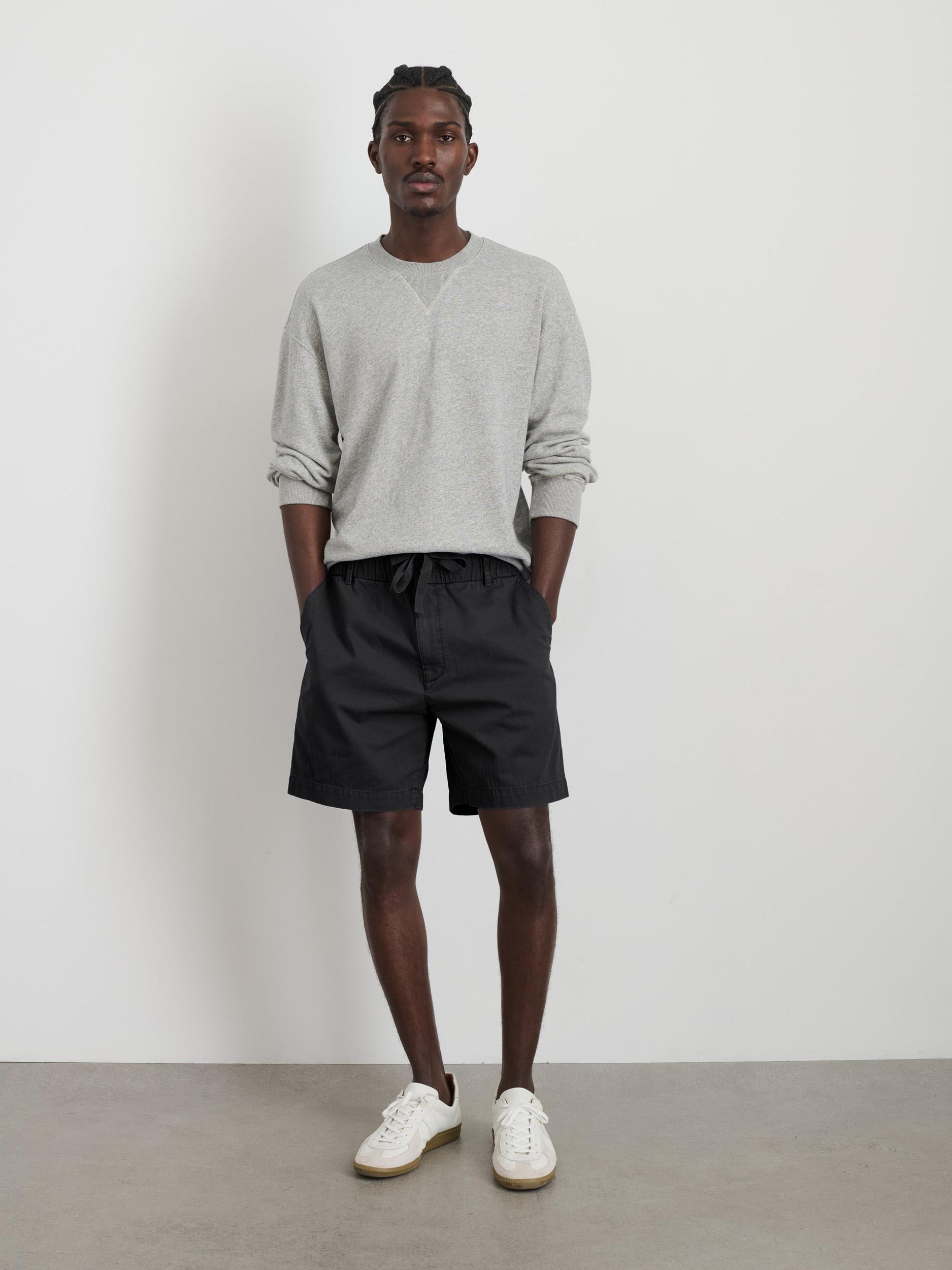Pull On Short In Cotton Herringbone Product Image