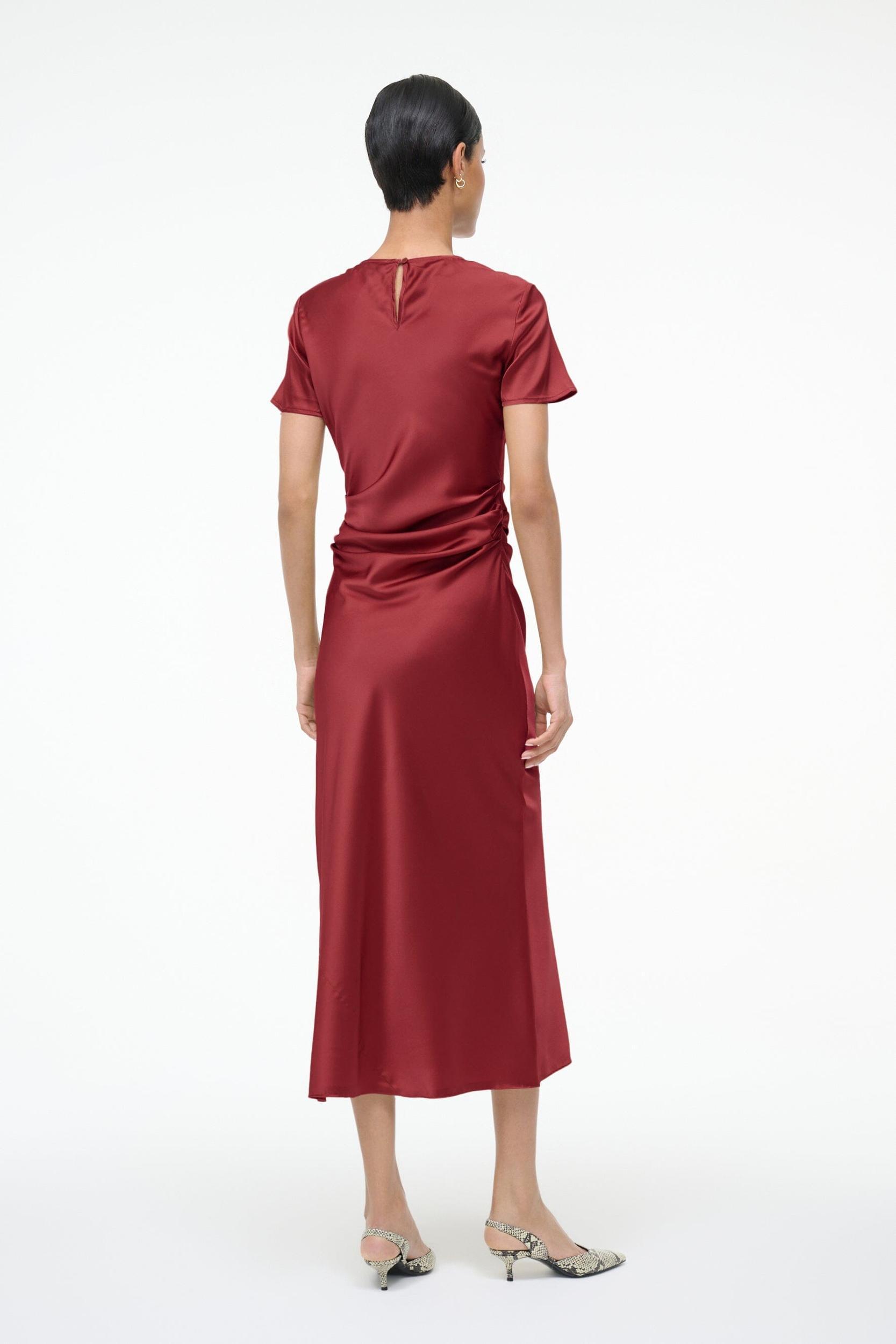 MARCEL SILK DRESS | SANGRIA Product Image