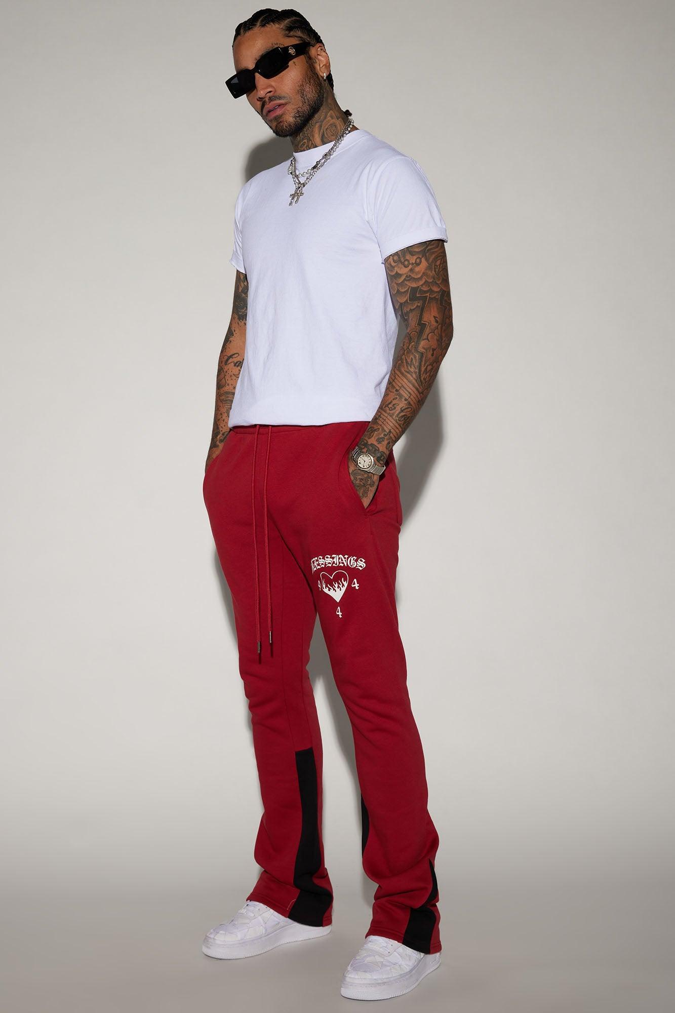 Blessed Love Flared Sweatpants - Red Product Image
