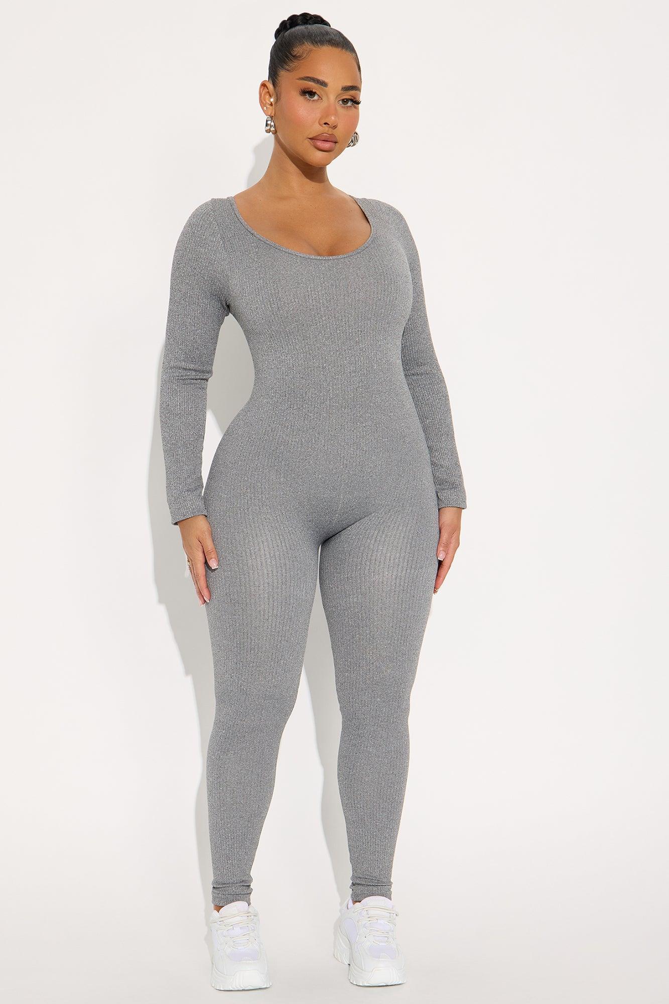 Let's Go Seamless Jumpsuit - Heather Grey Product Image