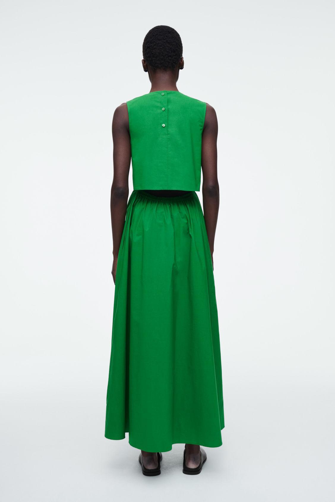 OPEN-BACK COTTON MIDI DRESS Product Image