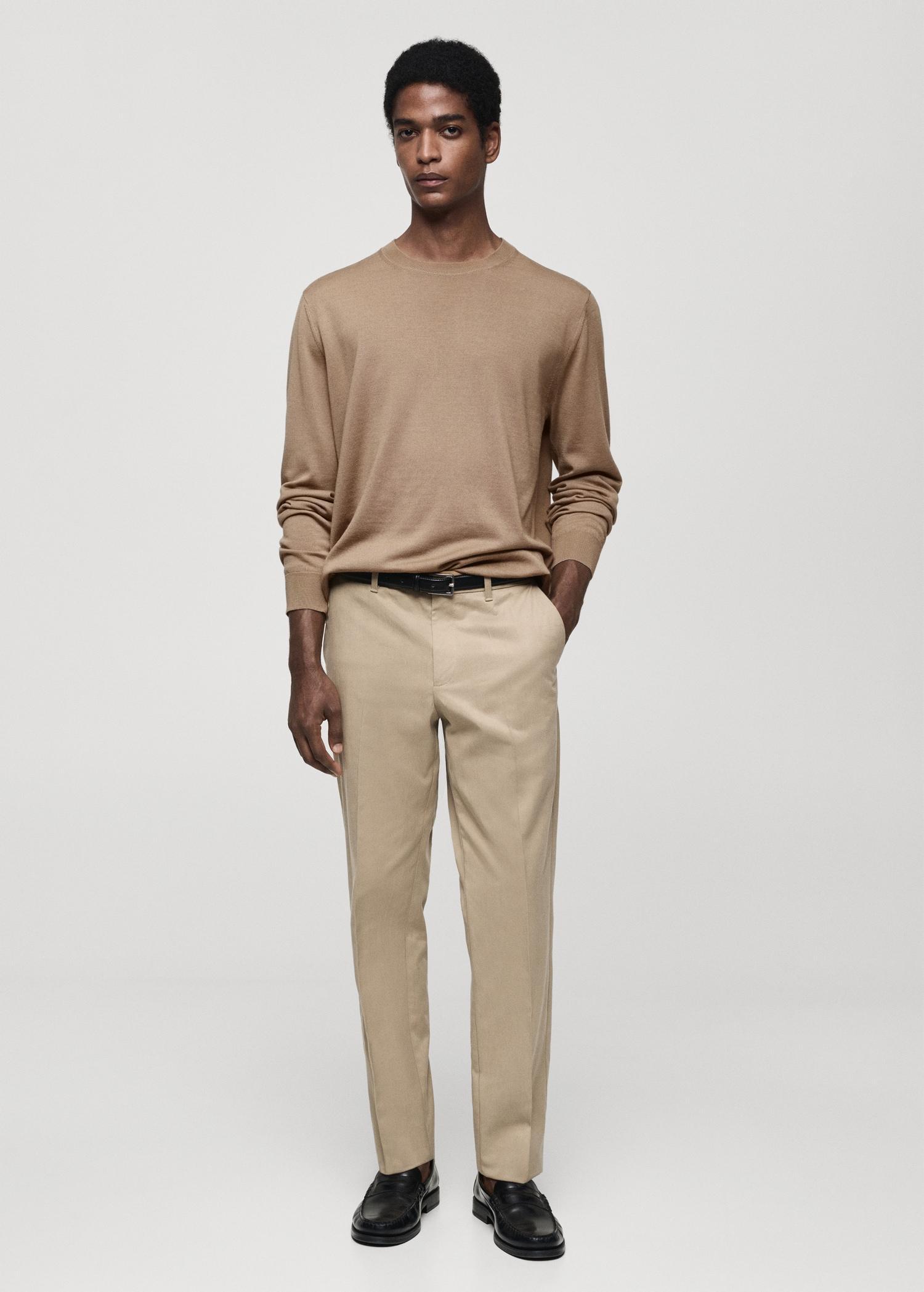 100% wool medium-knit sweater - Men | MANGO USA Product Image