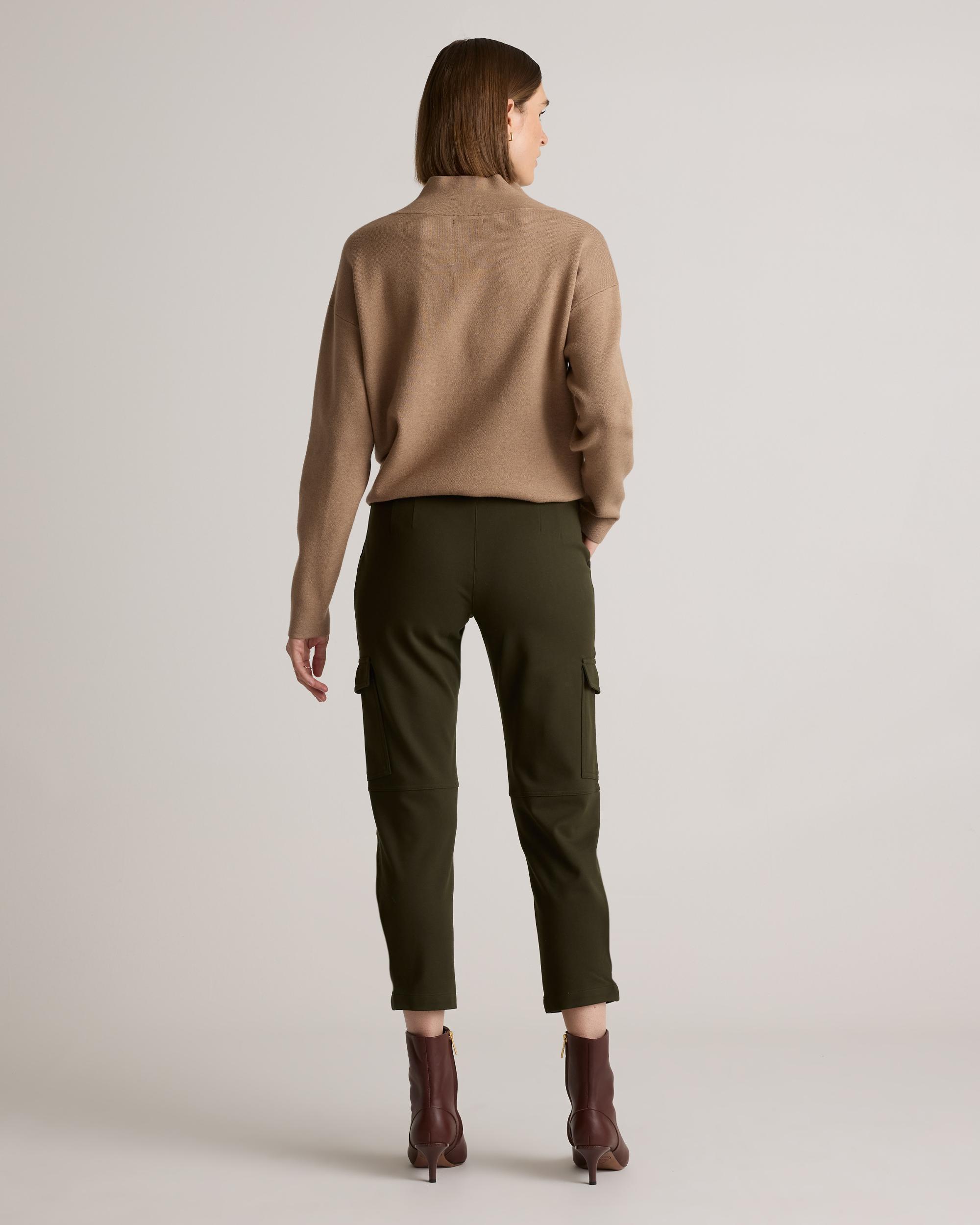Quince | Women's Ultra-Stretch Ponte Tapered Cargo Pants Rayon Product Image