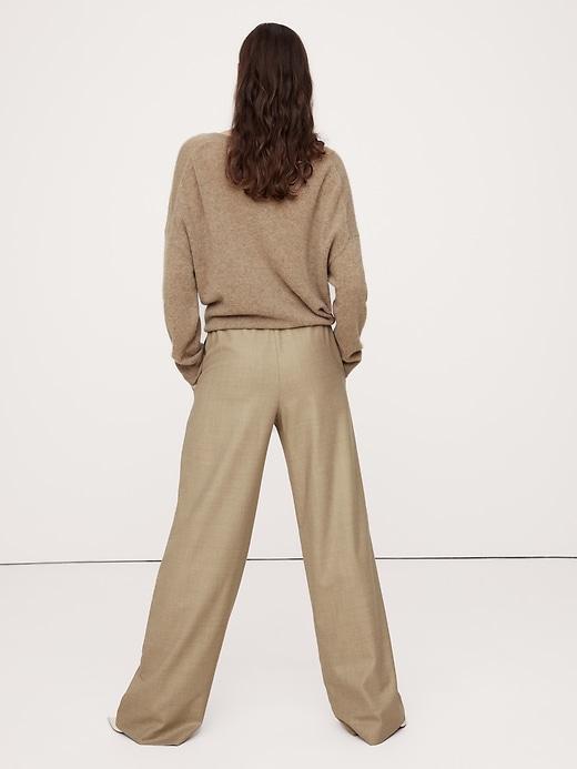 Pull-On Wide-Leg Drapey Twill Pant Product Image