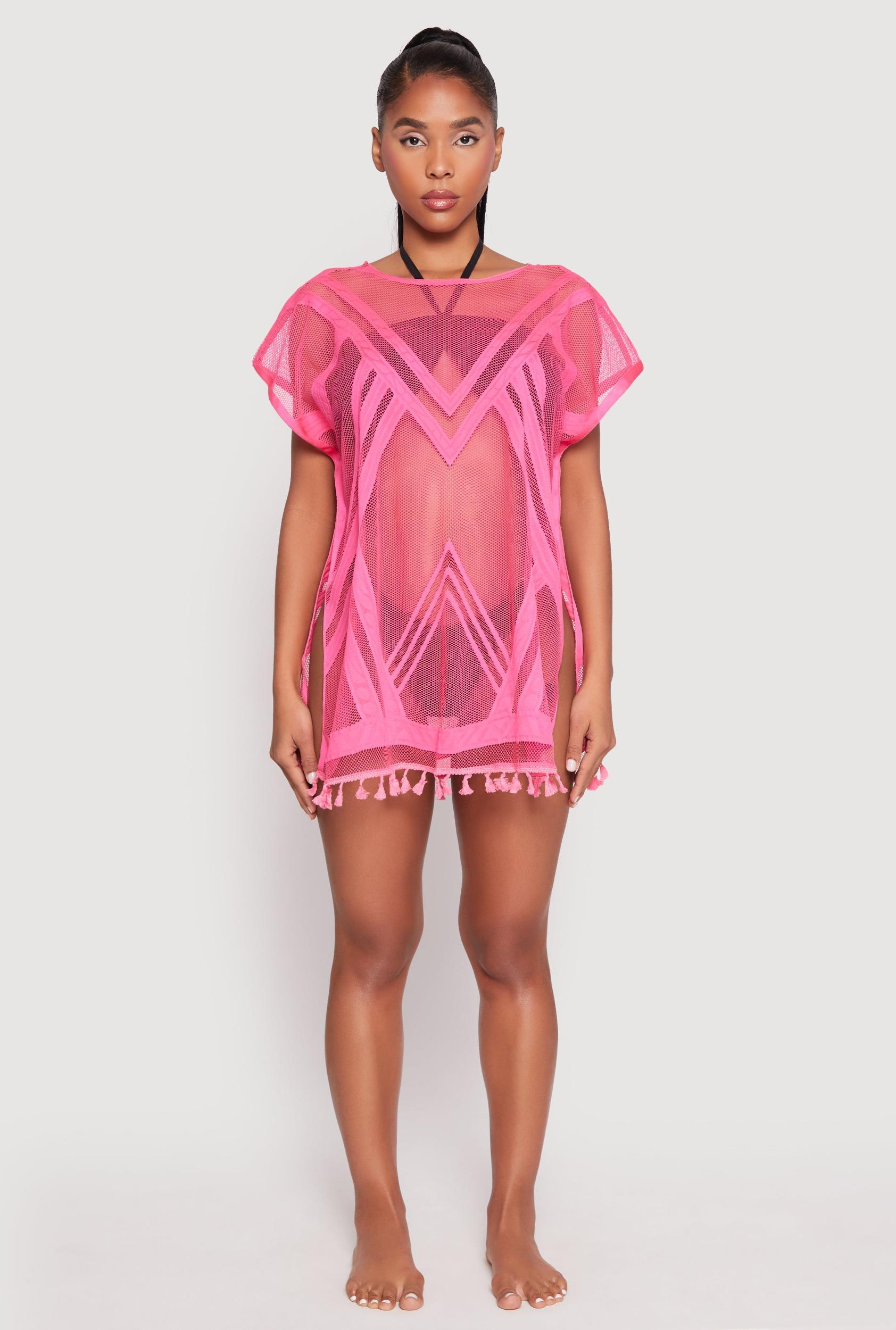 Fishnet Tassel Fringe Swim Cover Up Female Product Image