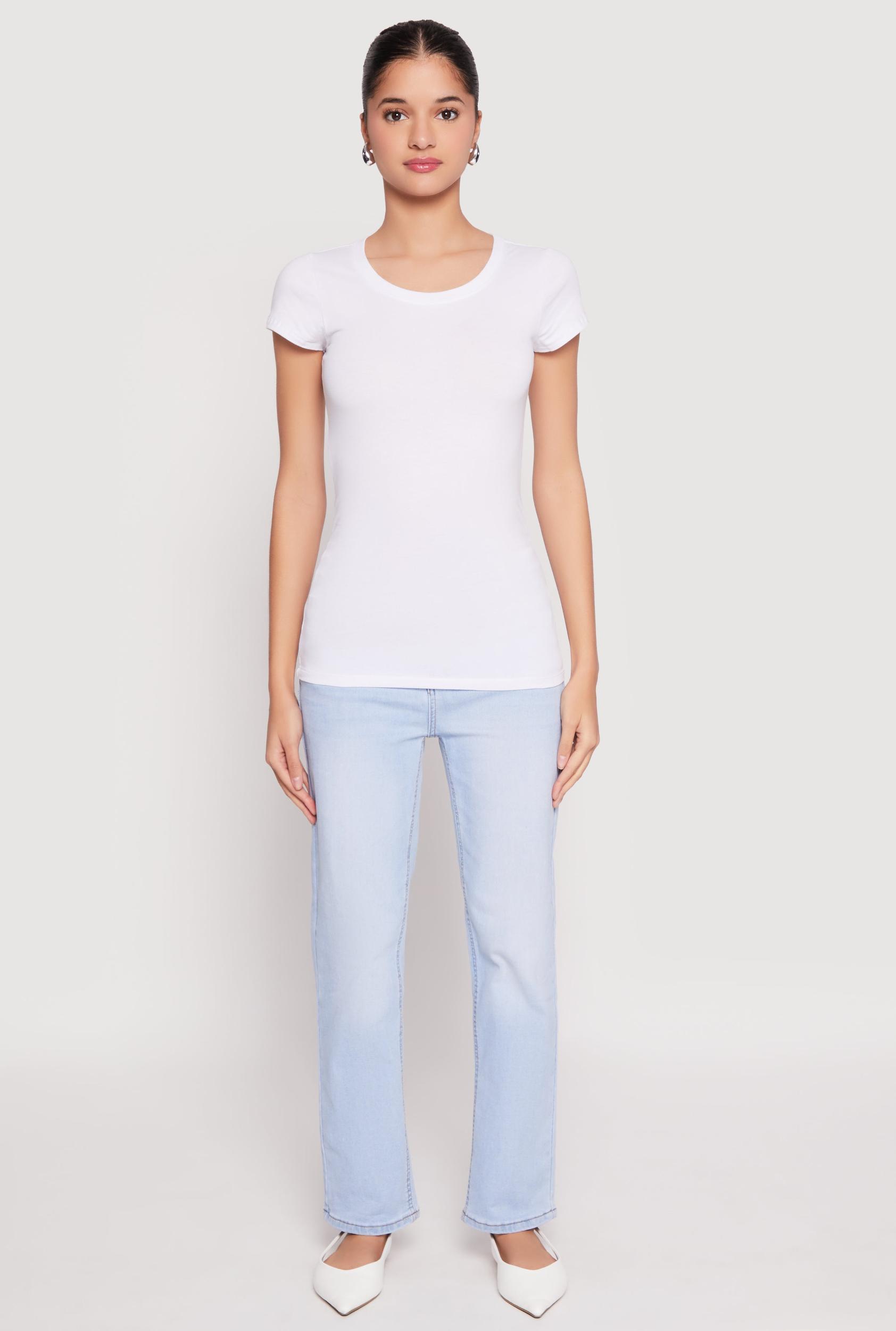 Womens Short Sleeve Scoop Neck Tee Product Image