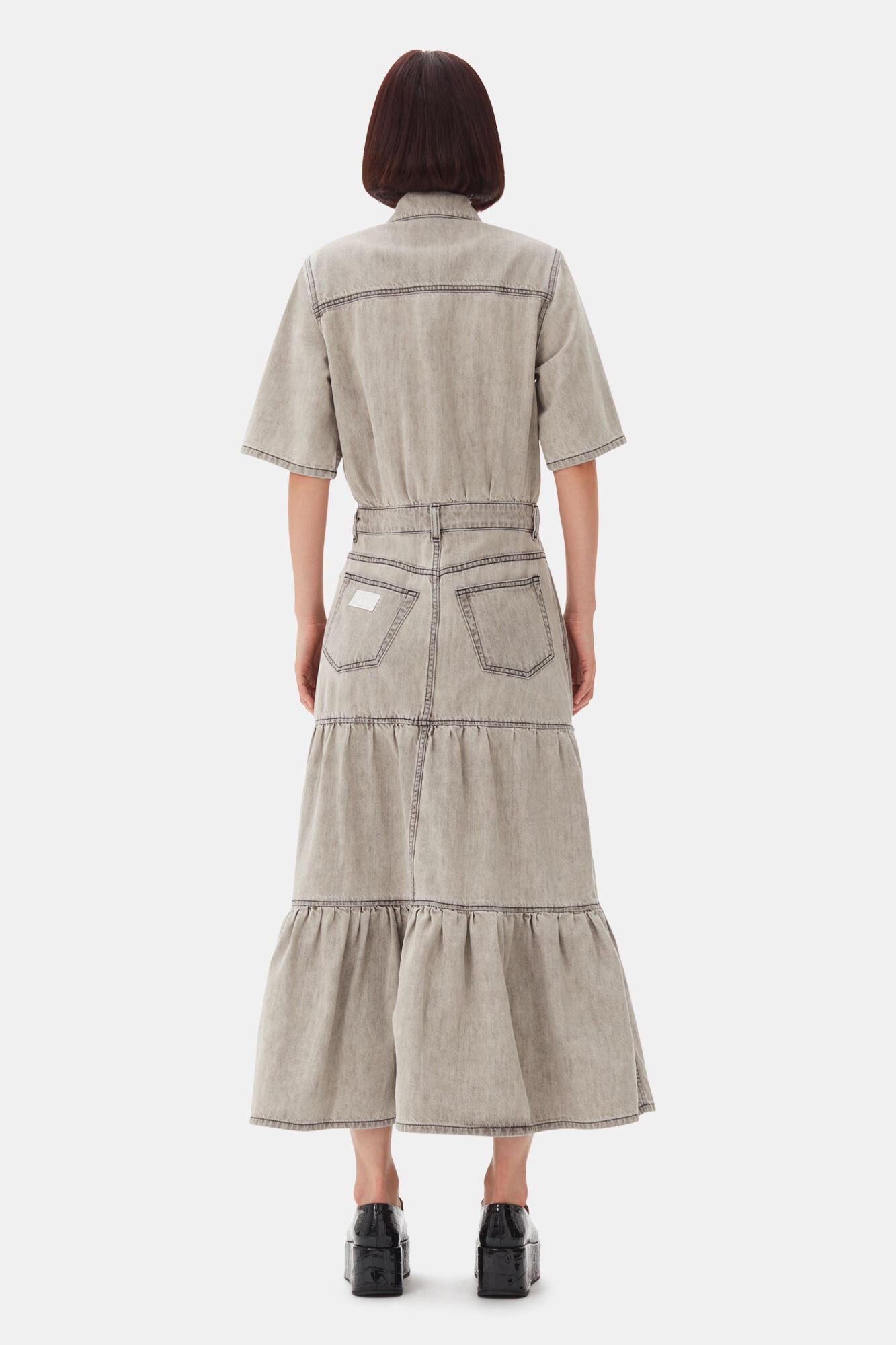 Grey Future Long Denim Dress Product Image