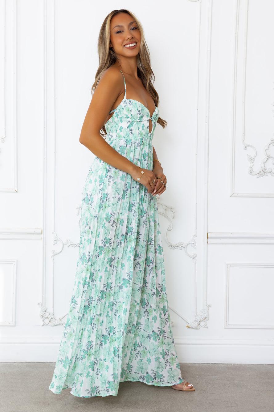 Celestial Daydreams Maxi Dress Green Product Image