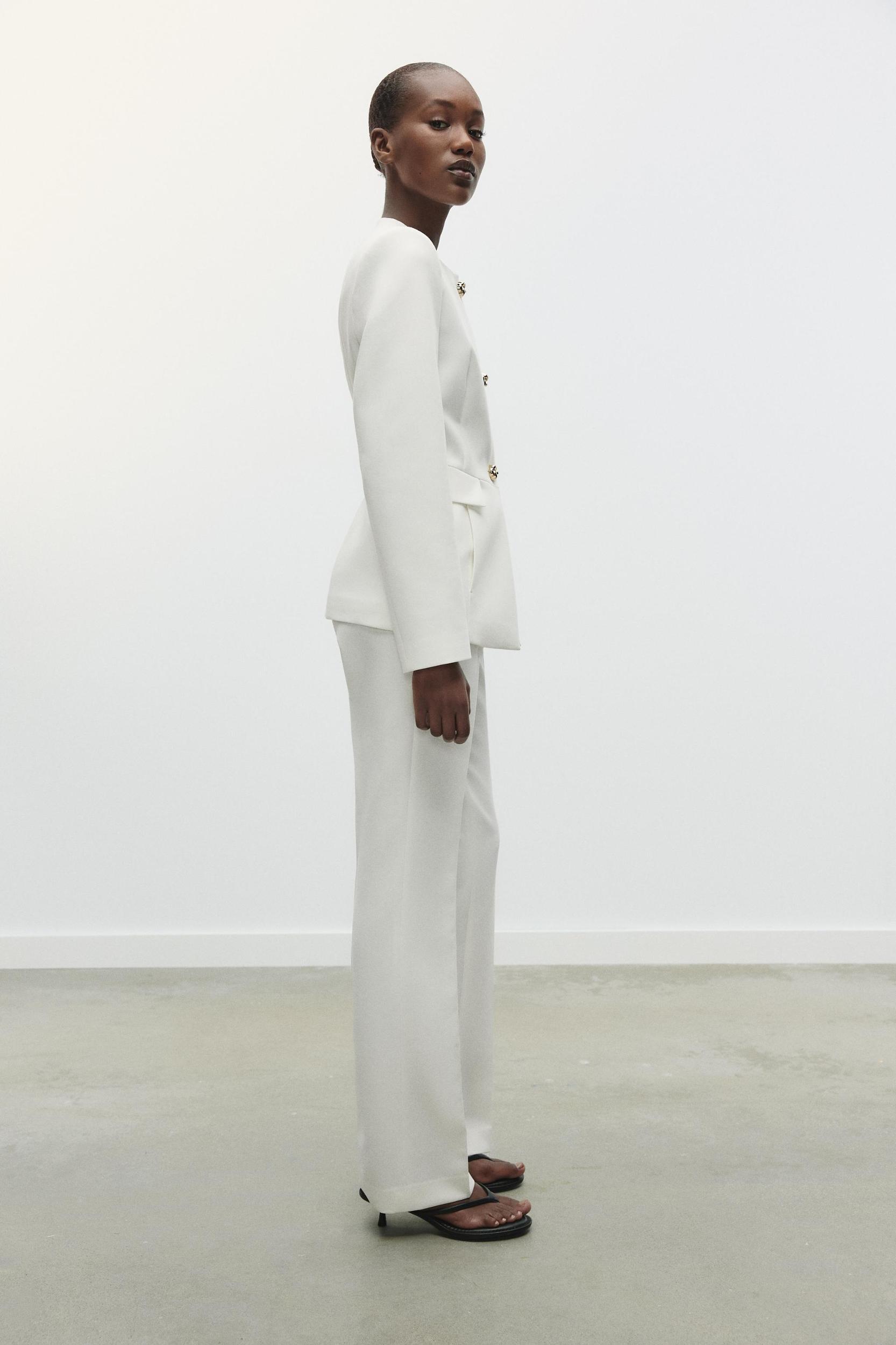 HIGH-WAISTED STRAIGHT LEG PANTS Product Image