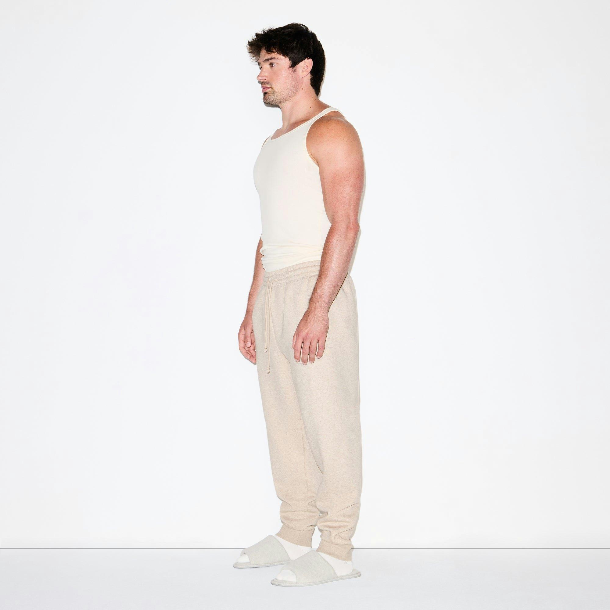 FLEECE LOUNGE MENS RELAXED ZIP UP HOODIE | DESERT HEATHER Product Image