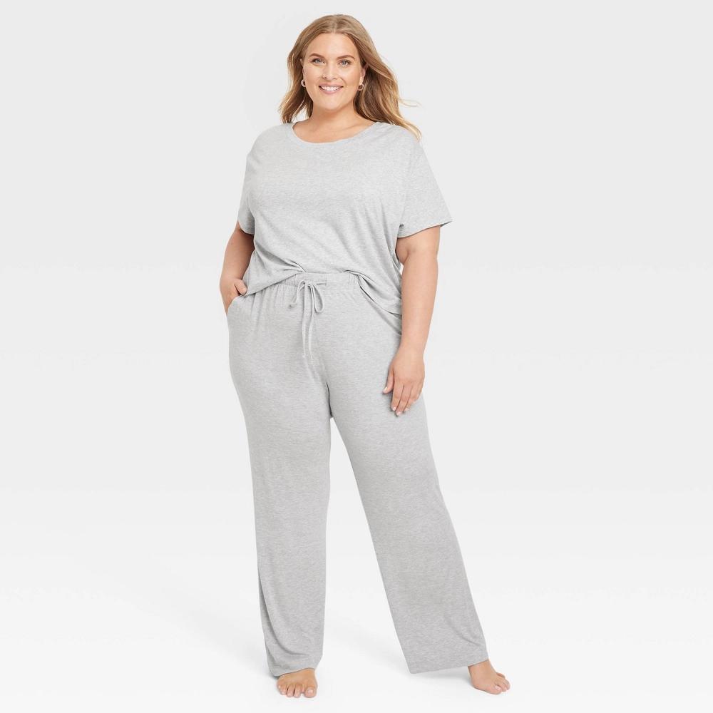 Women's Cloud Knit Pajama Pants - Auden™ Heathered 4X: Modal-Spandex, Elastic Waist, Side Pocket Product Image