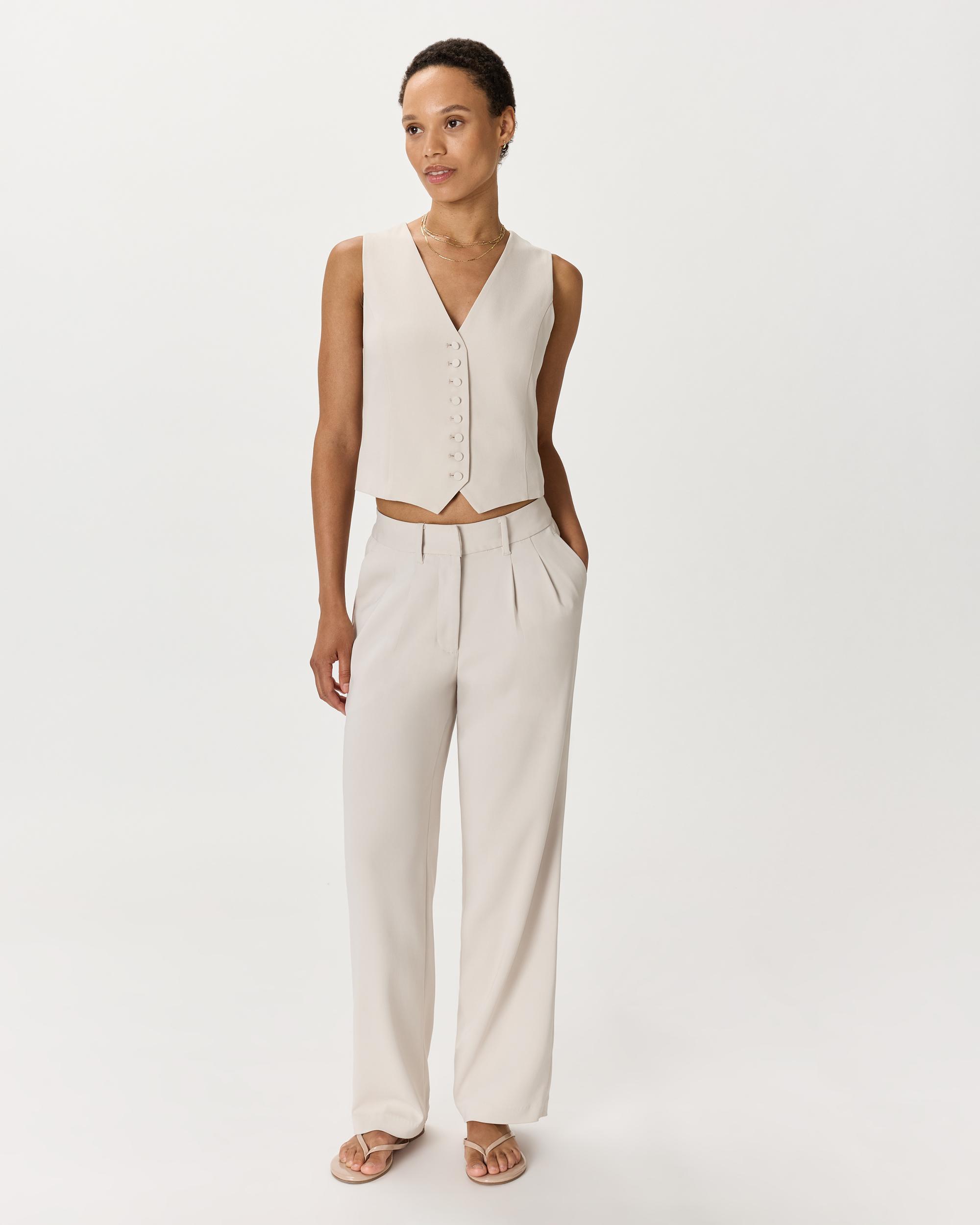Quince | Women's Fluid Crepe Vest Recycled Polyester Product Image