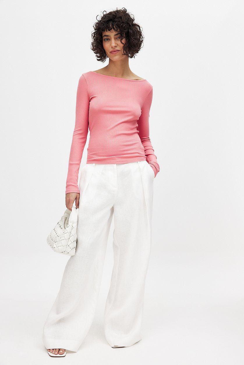 Boat Neck Rib Top Product Image