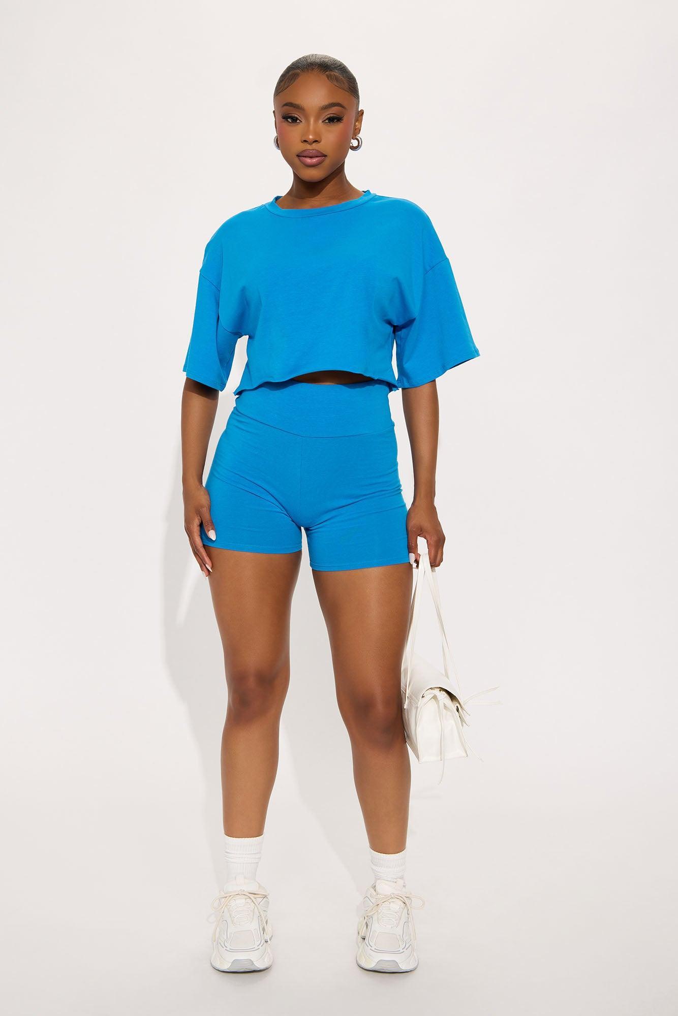 My Go To Biker Short Set - Turquoise Product Image