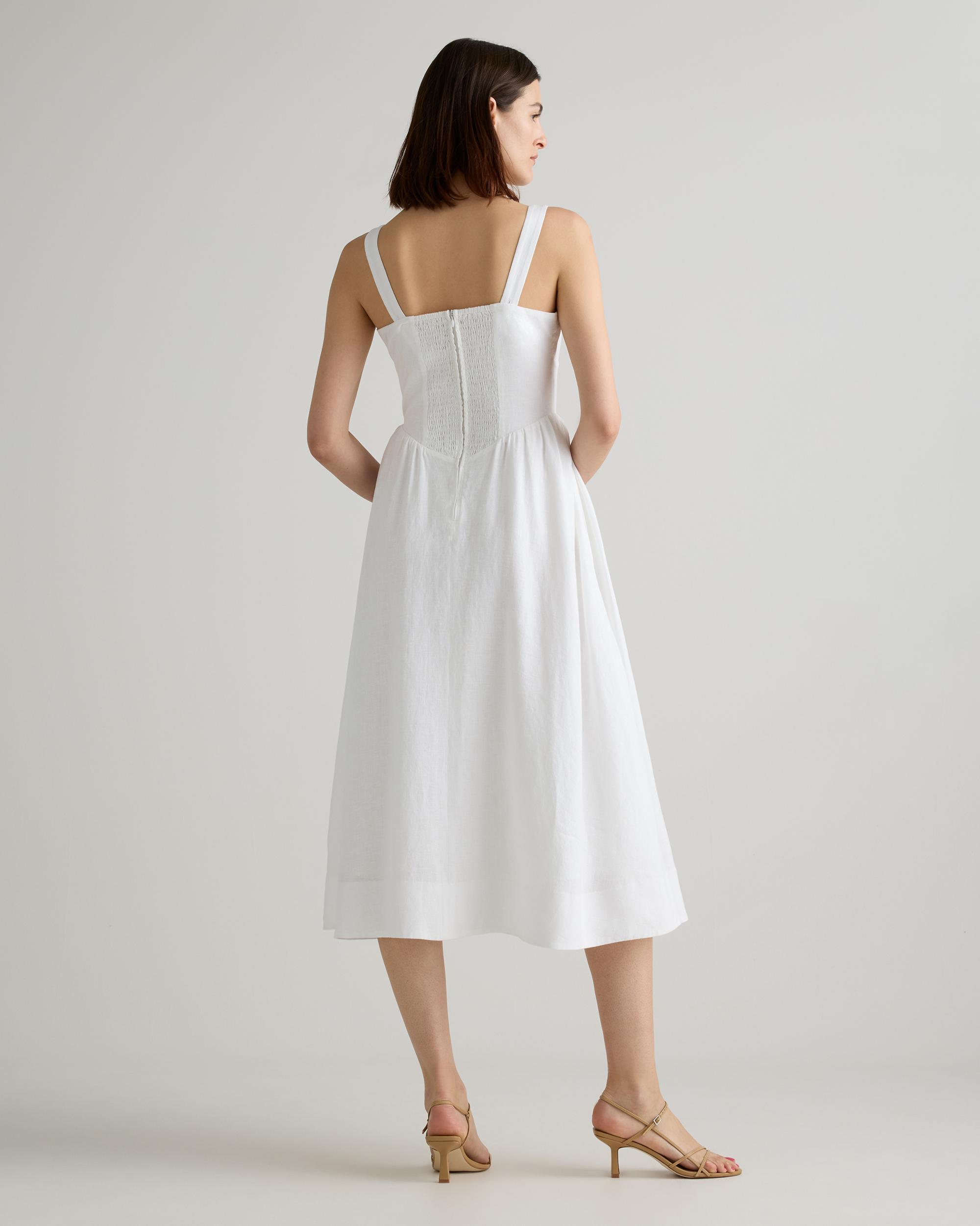 Quince | Women's 100% European Linen Corset Midi Dress Size XS Product Image
