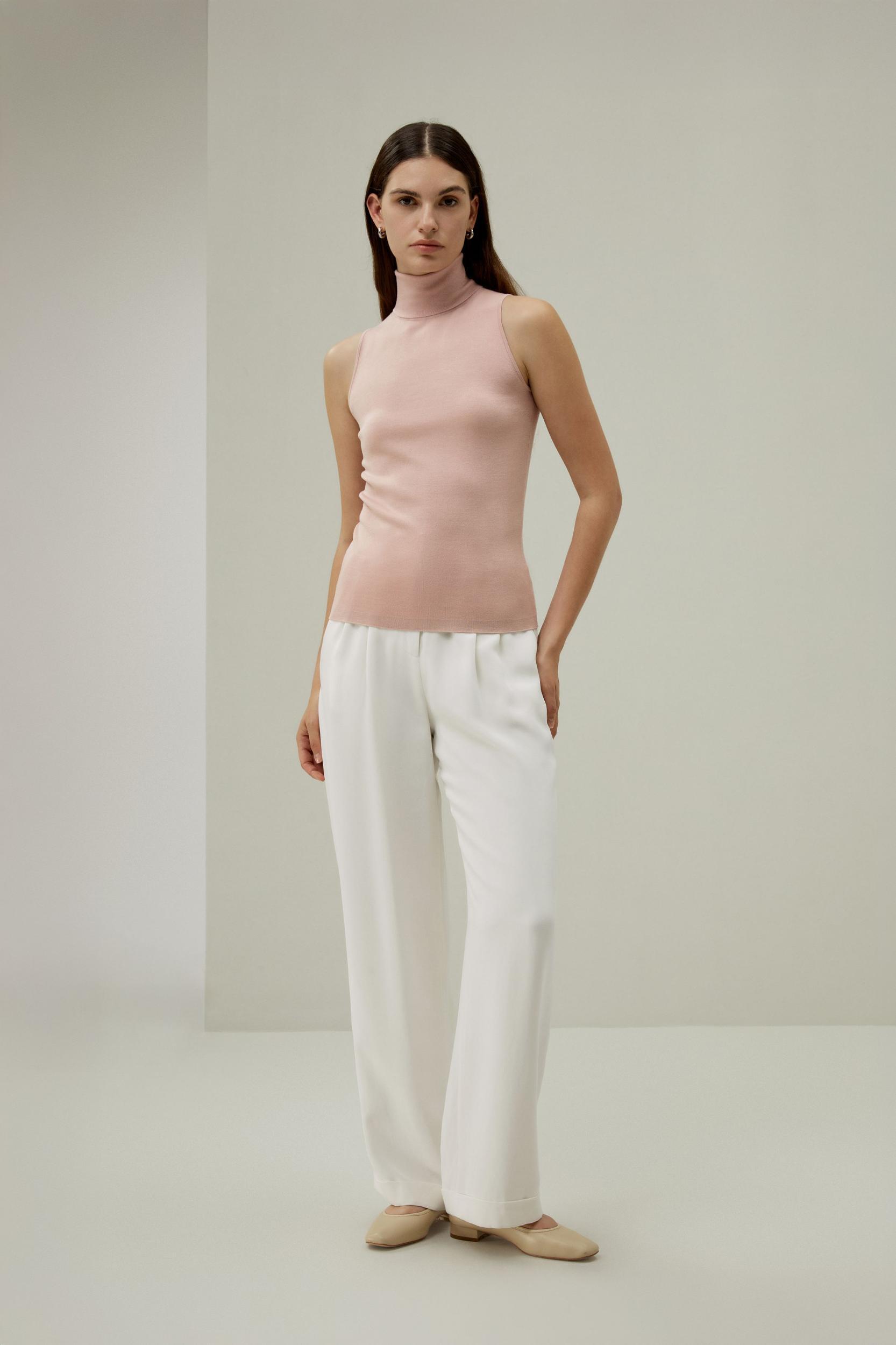 Minimalist Sleeveless Turtleneck Top Product Image