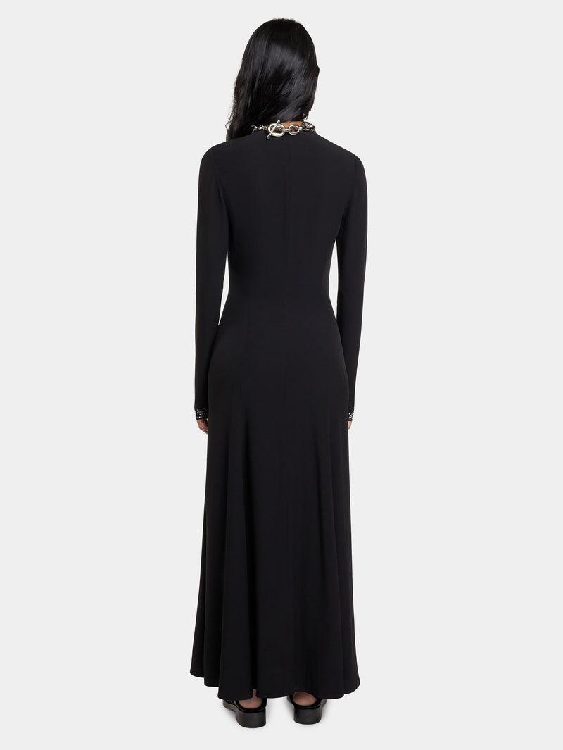 EMBELLISHED LONG DRESS IN SATIN CREPE Product Image