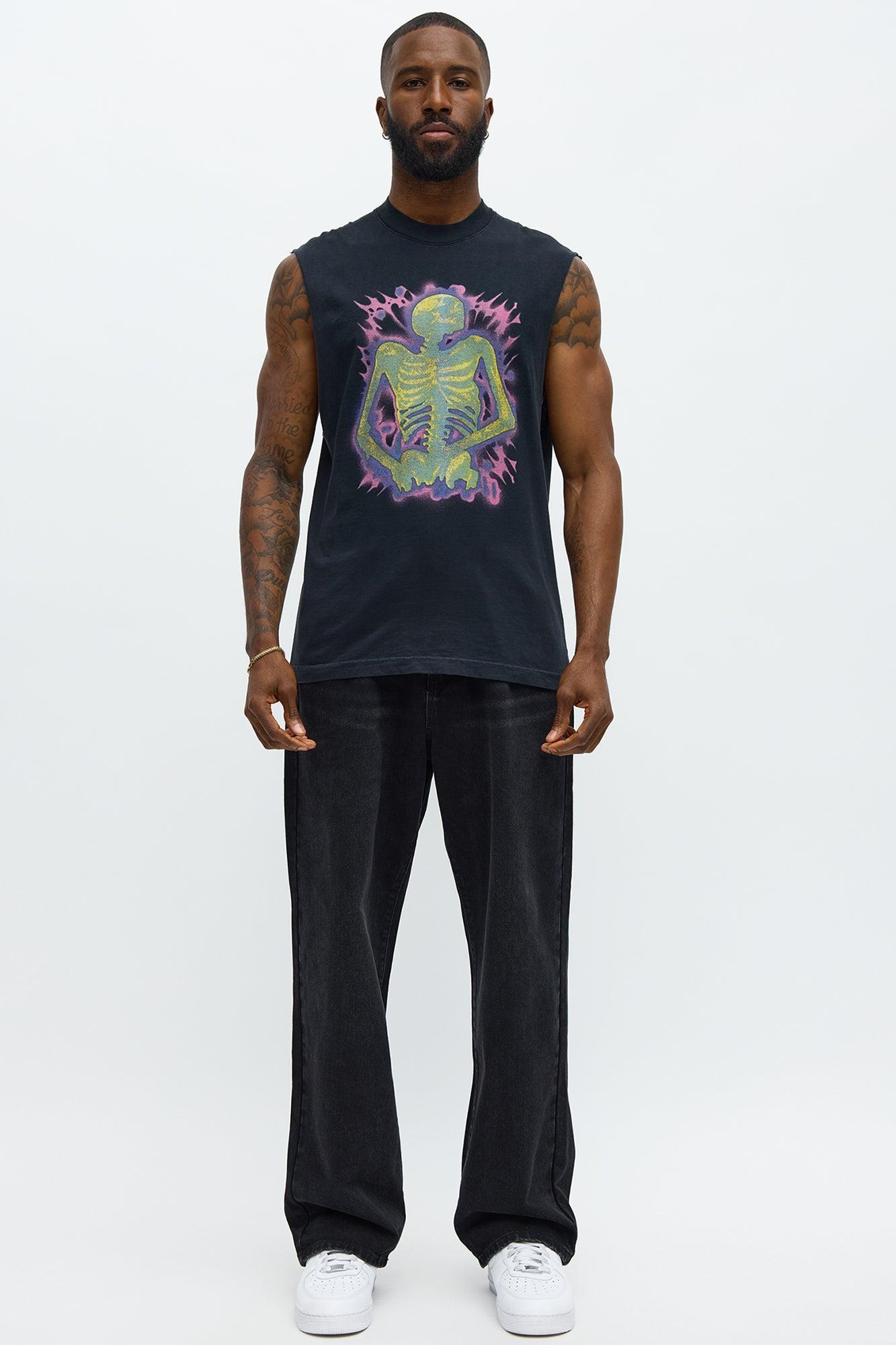 Big Aura Muscle Tee - Black Wash Product Image