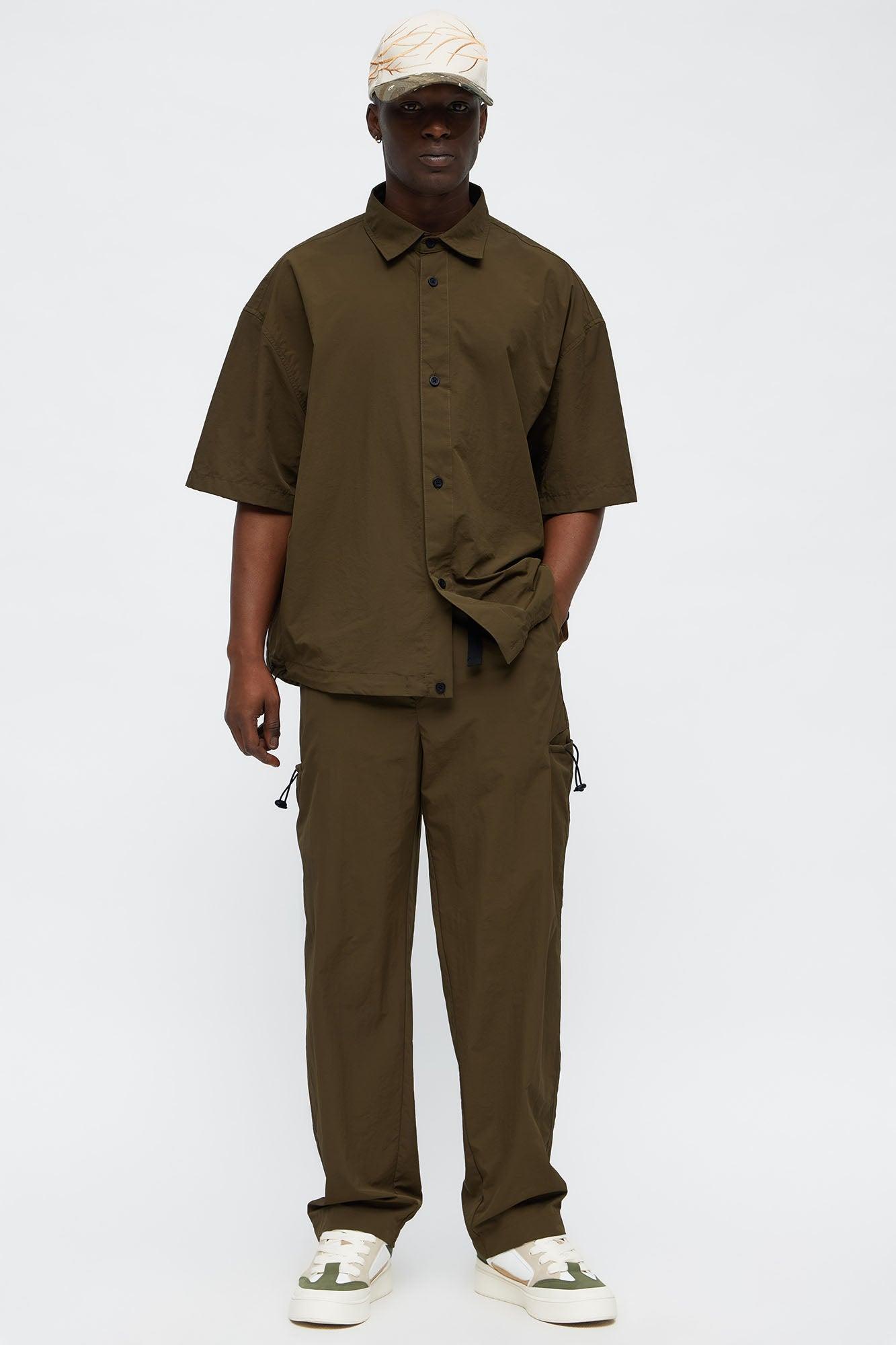 Straight Philip Nylon Pant - Olive Product Image