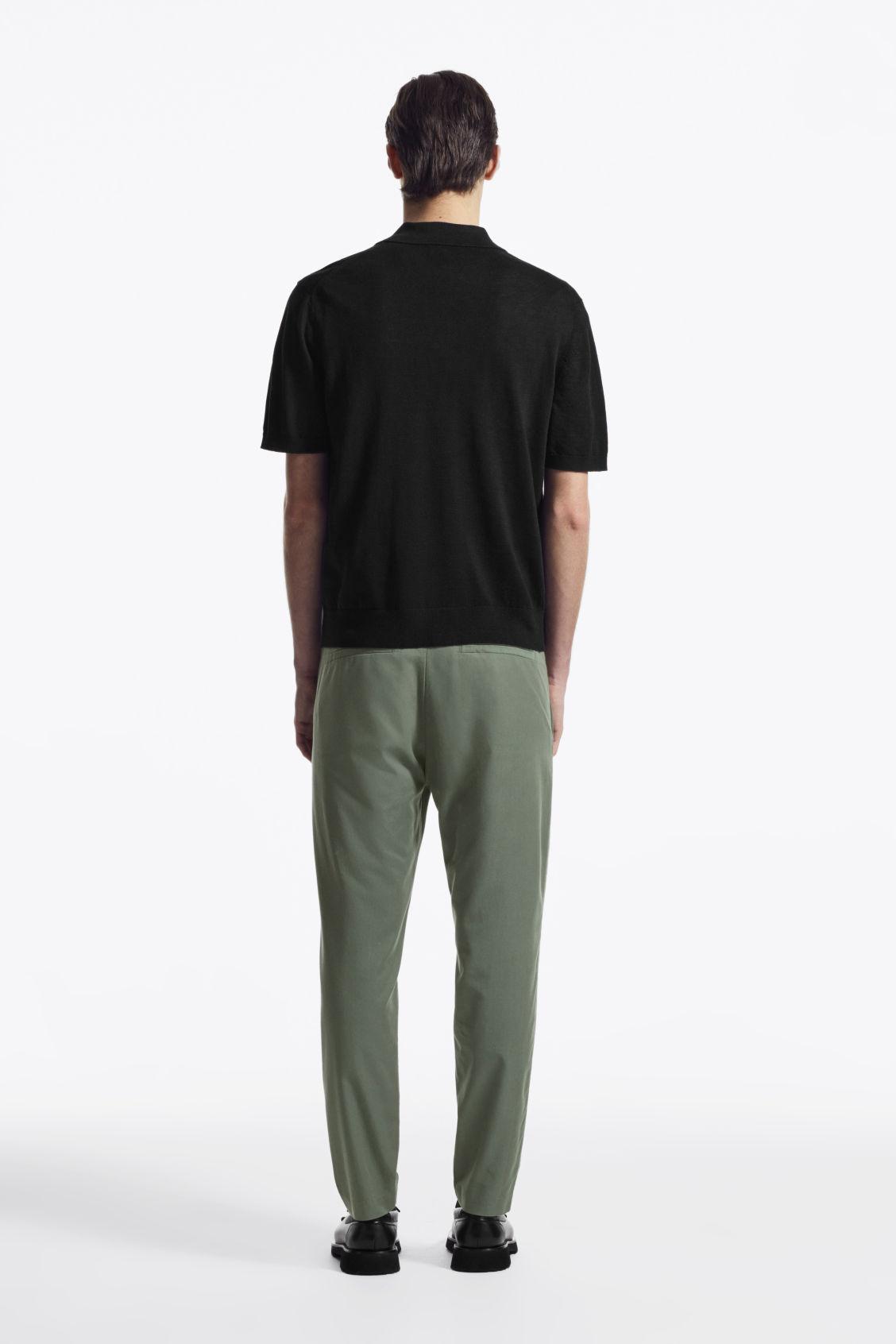 ELASTICATED TAPERED TWILL PANTS Product Image
