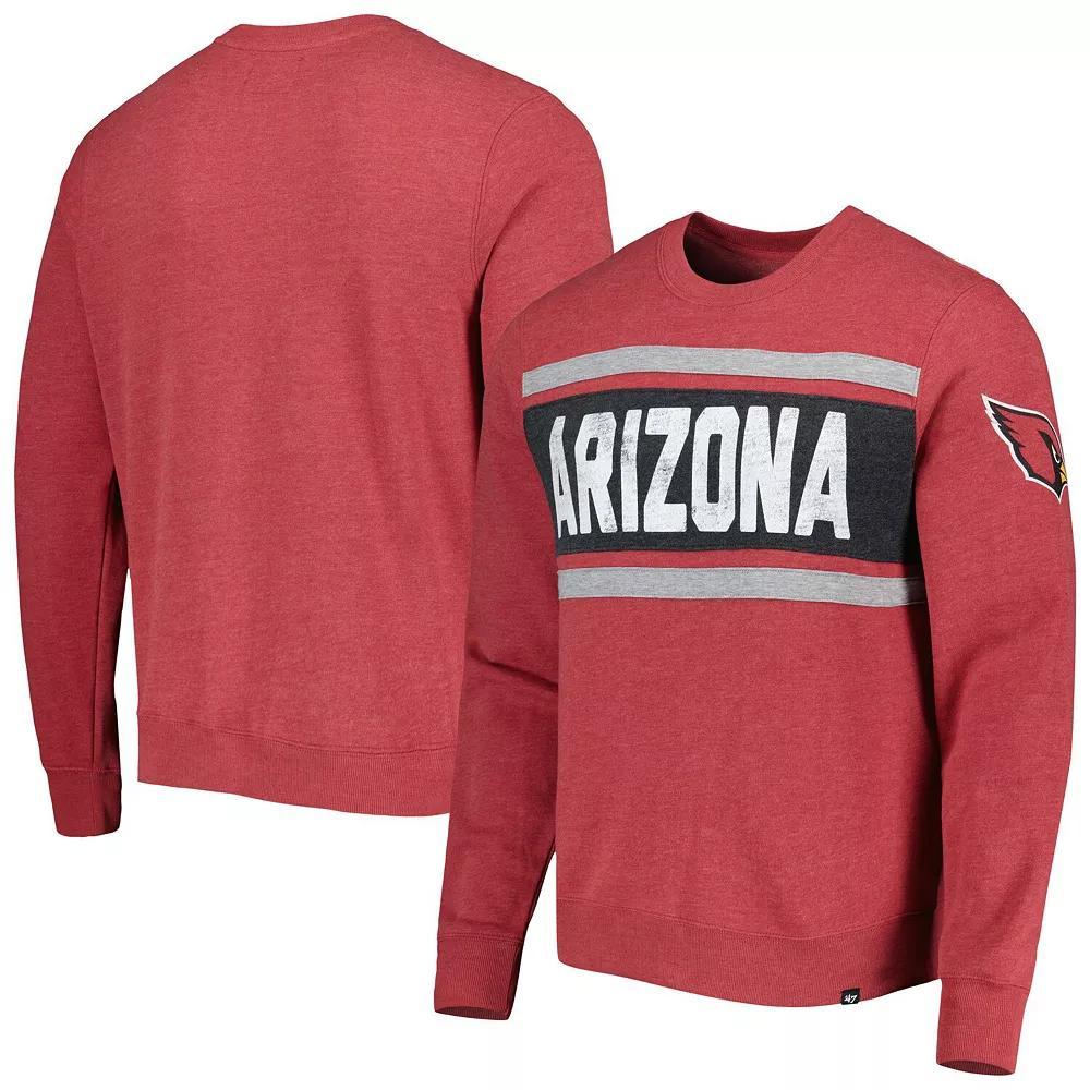 Men's '47 Heathered Cardinal Arizona Cardinals Bypass Tribeca Pullover Sweatshirt, Size: Medium Product Image