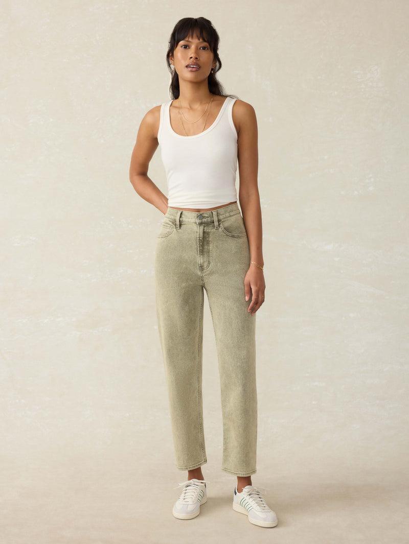 Slim Straight Sunwashed Denim - Olive Haze Wash Product Image