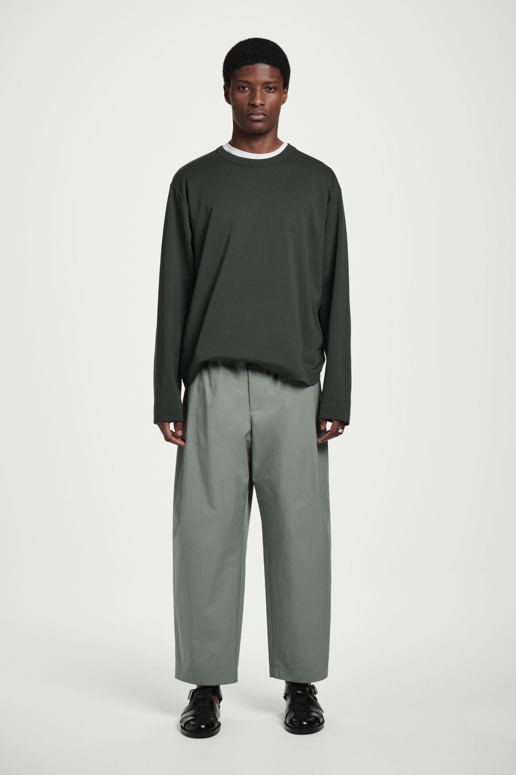 CROPPED ELASTICATED WIDE-LEG PANTS Product Image