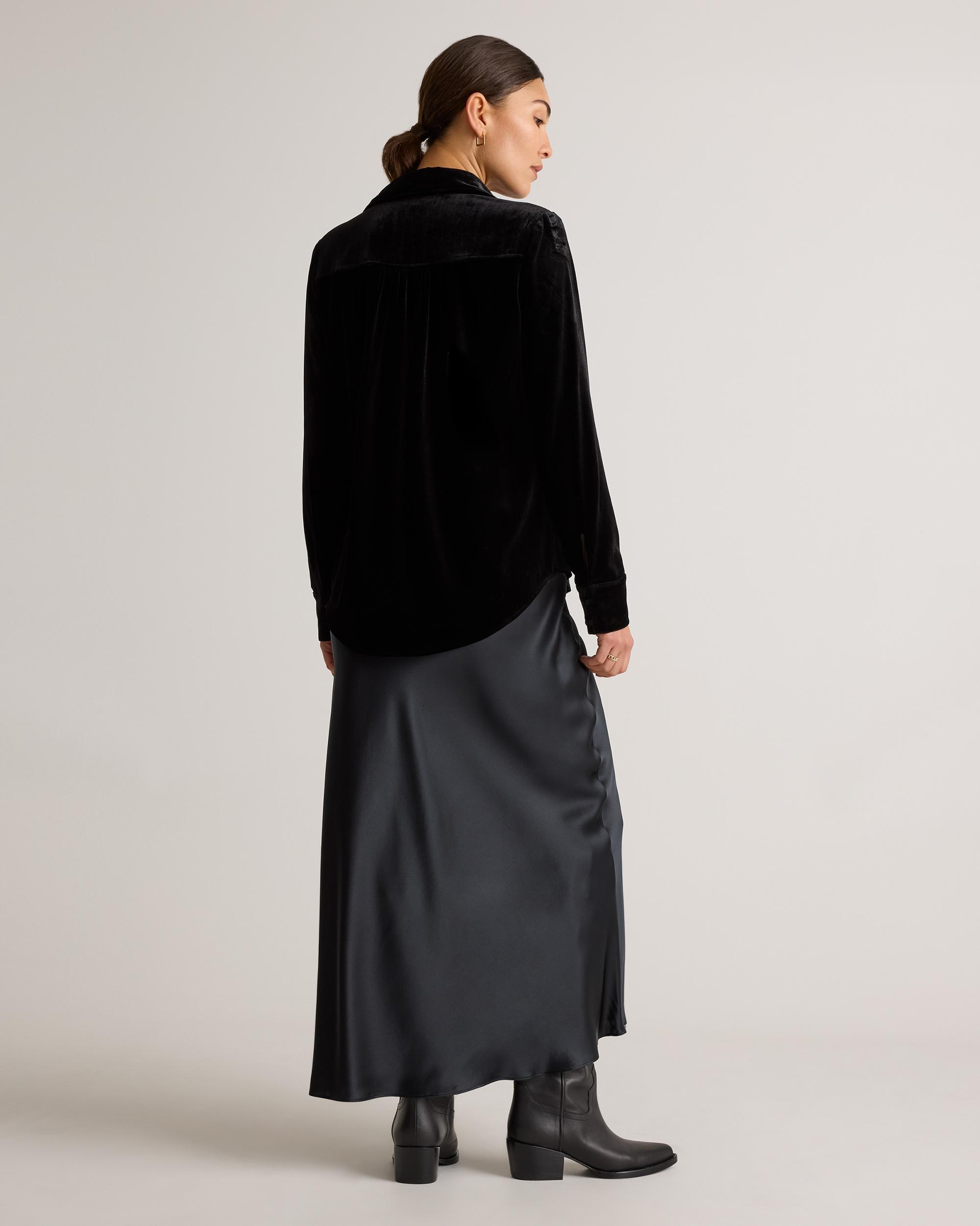 Quince | Women's Stretch Silk Velvet Long Sleeve Shirt Product Image