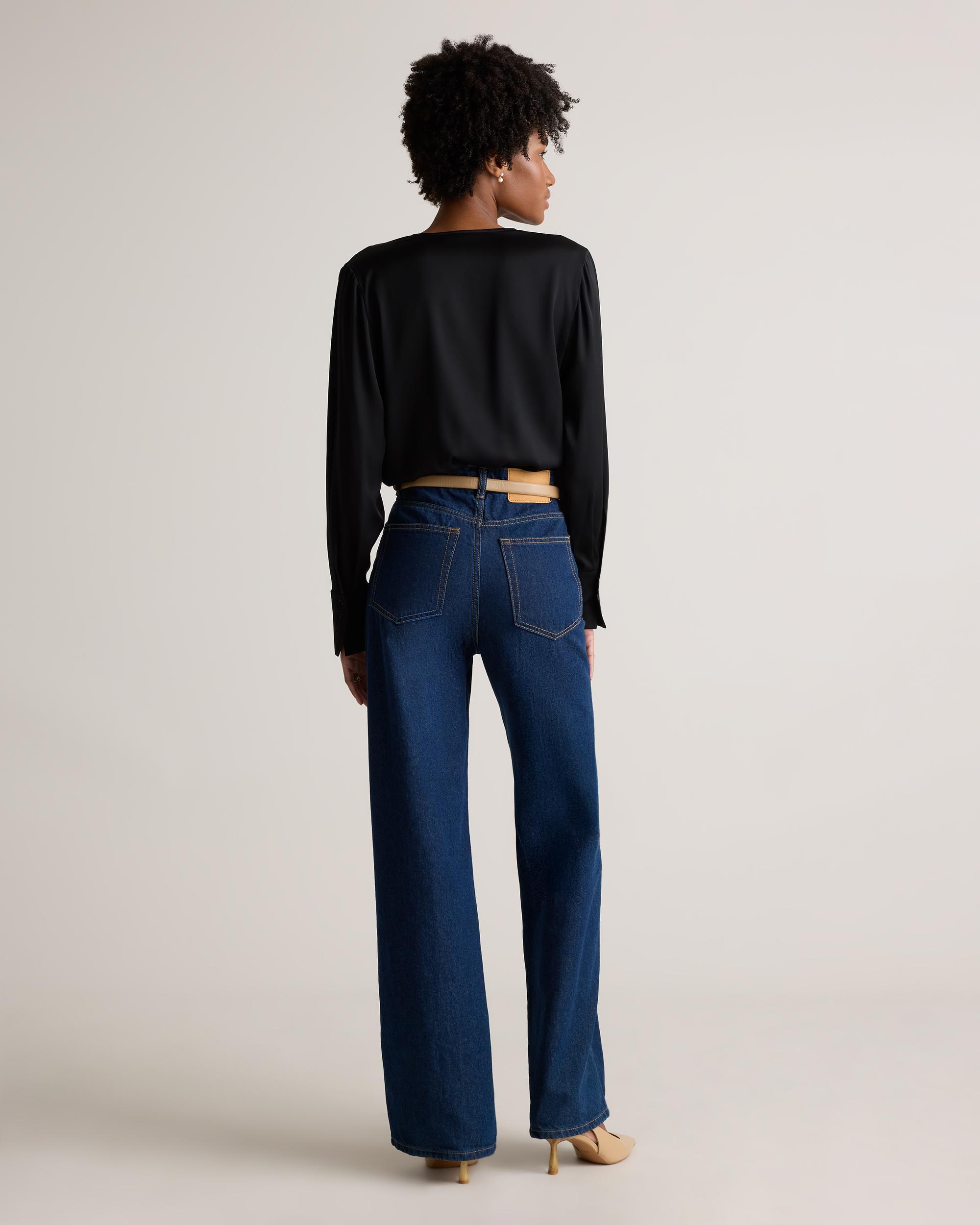 Quince | Women's Washable Stretch Silk Surplice Bodysuit Product Image