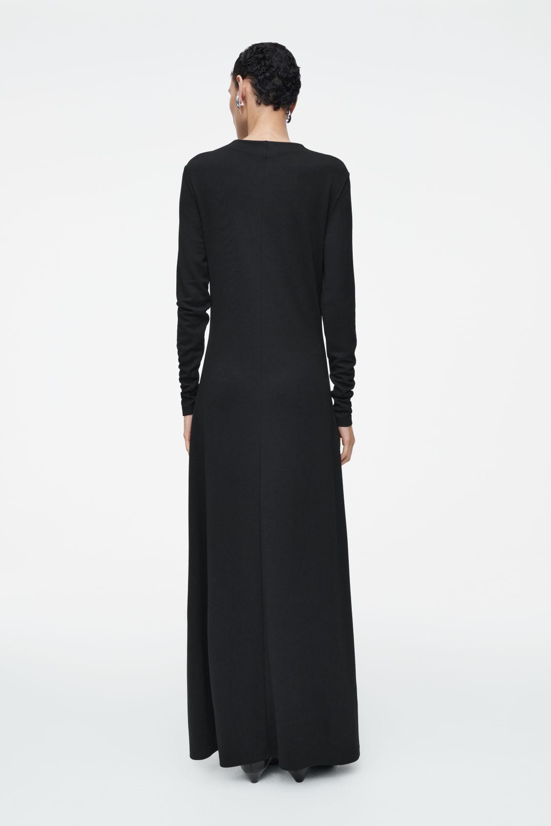 COWL-NECK LONG-SLEEVED MAXI DRESS Product Image