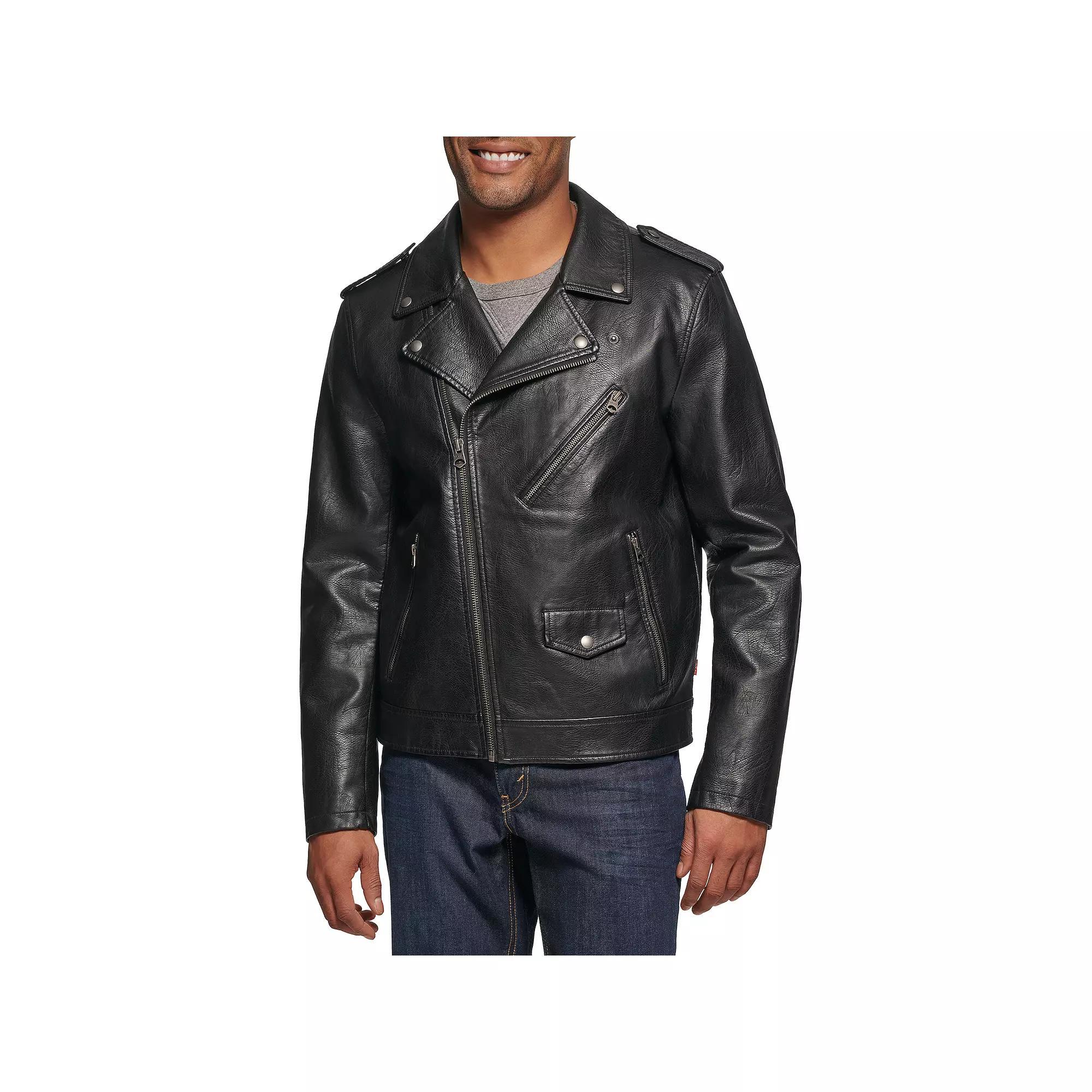 Men's Levi's® Faux Leather Moto Jacket, Size: Small, Saddle Product Image