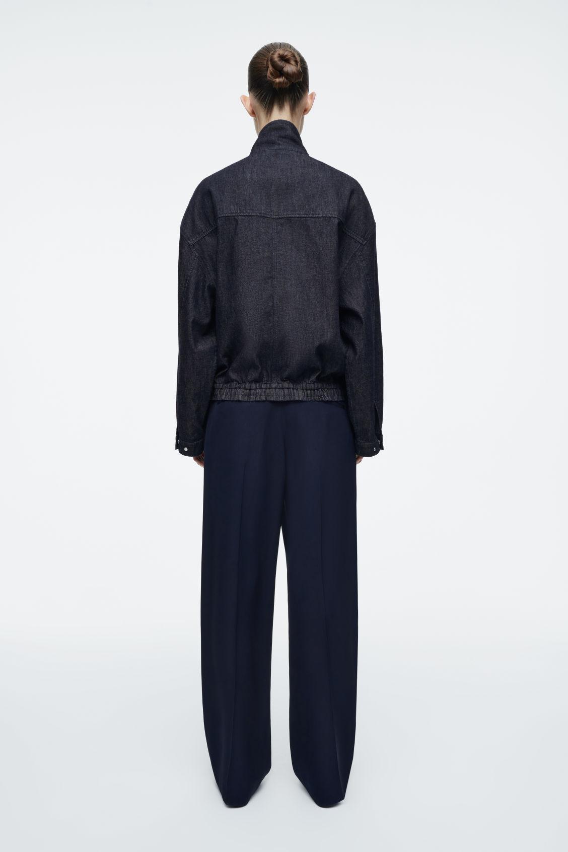 OVERSIZED DENIM BOMBER JACKET Product Image