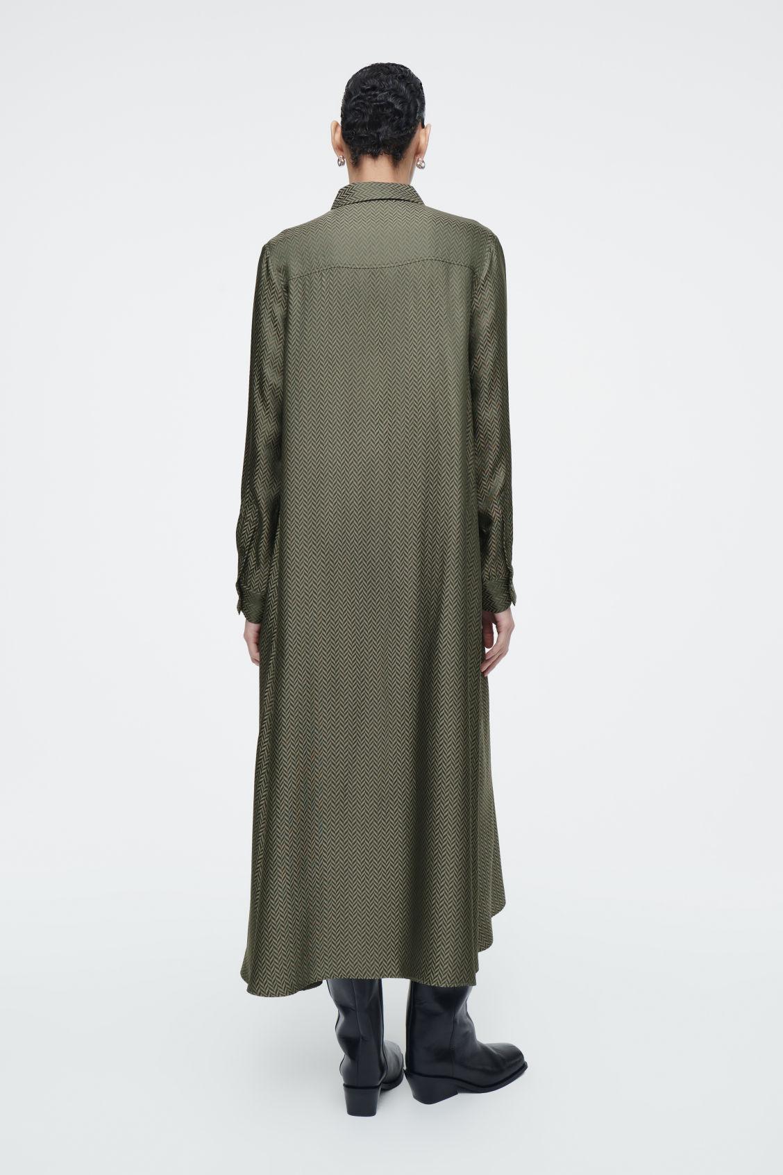 HERRINGBONE MAXI SHIRT DRESS Product Image