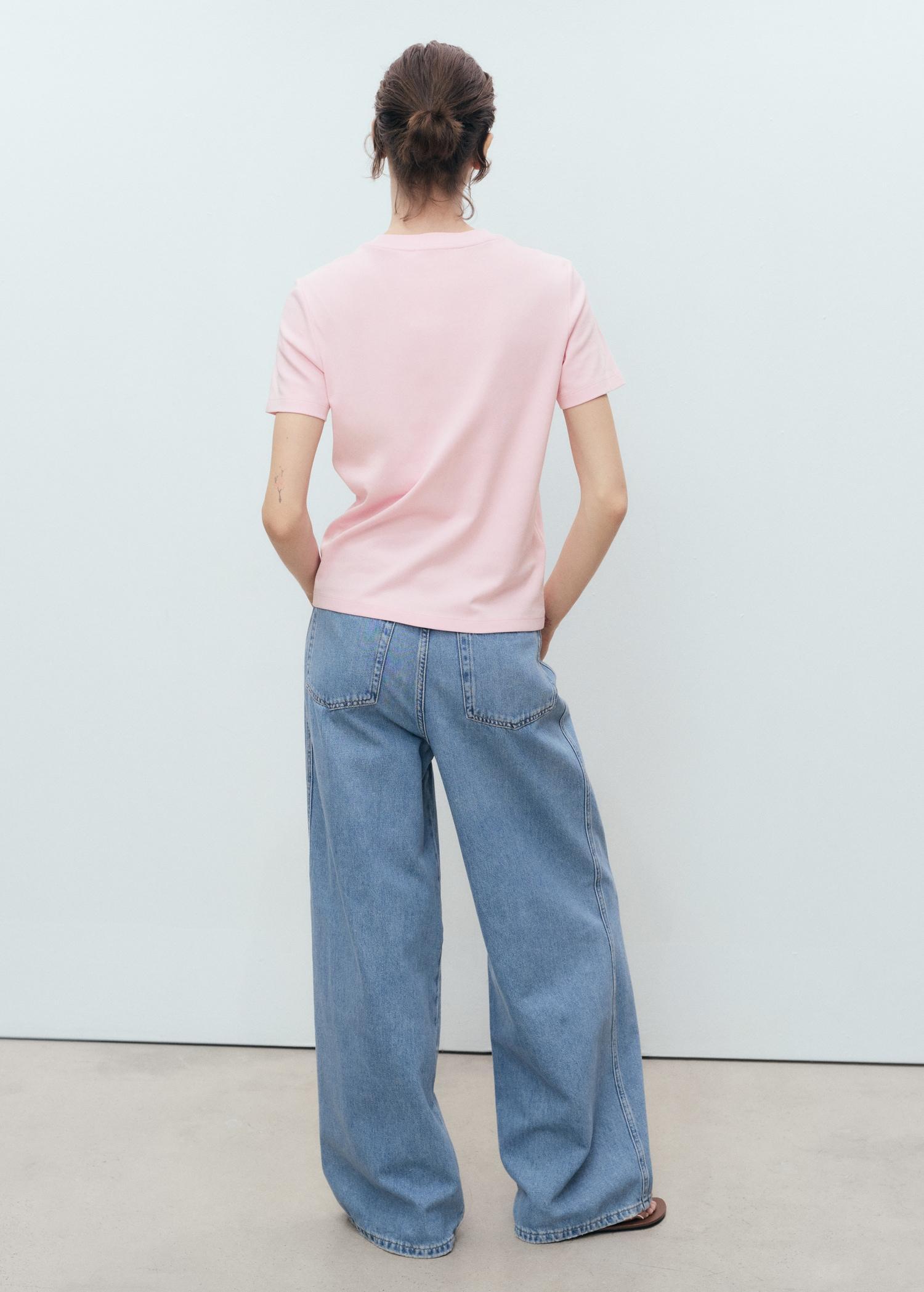 Cotton short-sleeved t-shirt - Women | MANGO USA Product Image