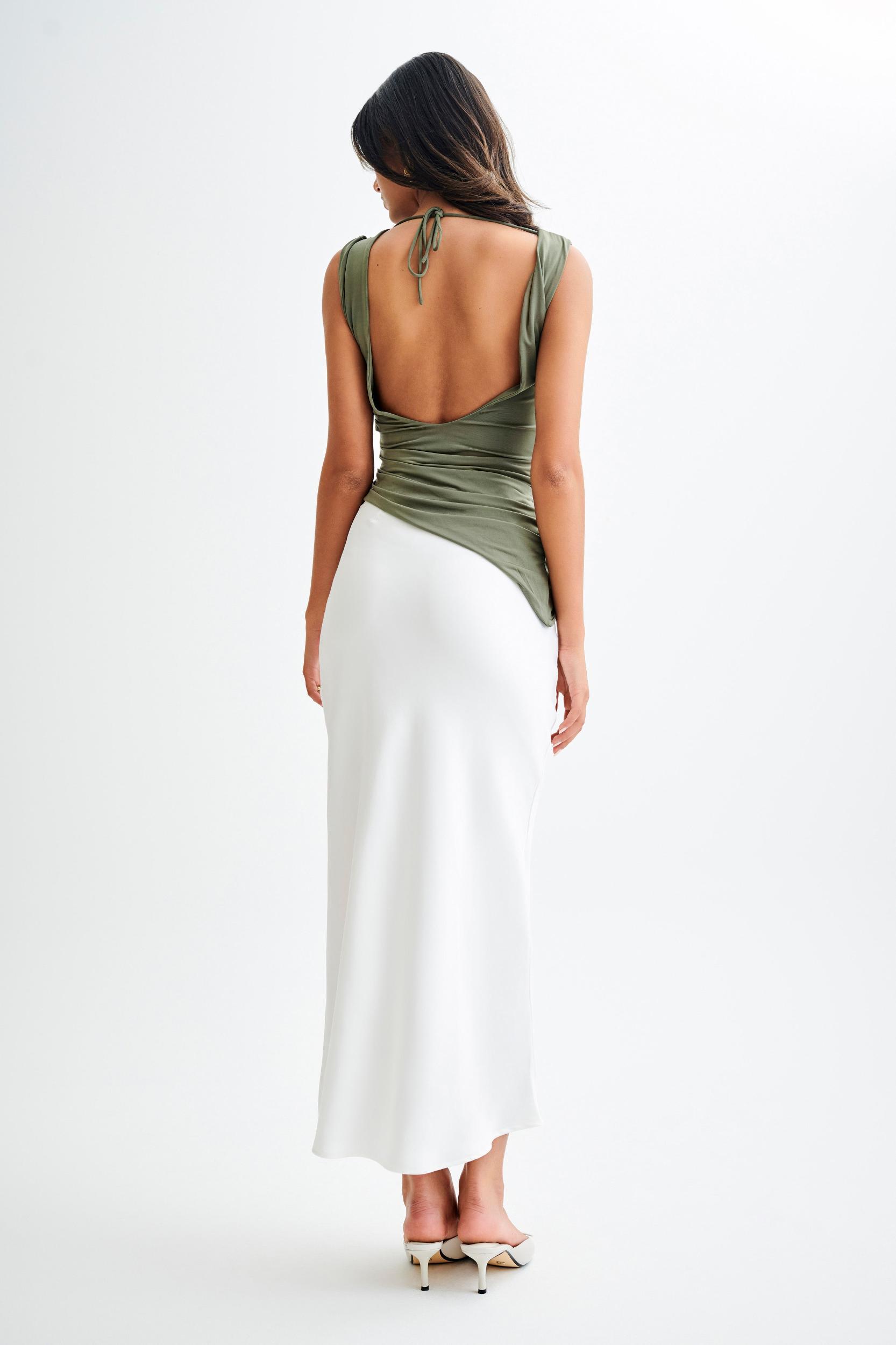 Prianyka Slinky Sleeveless Top - Military Olive Product Image