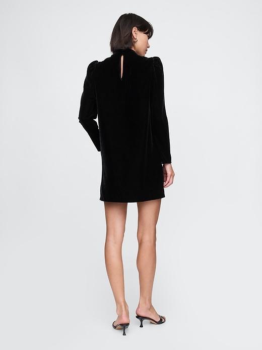 Recycled Velvet Puff-Sleeve Mini Dress Product Image